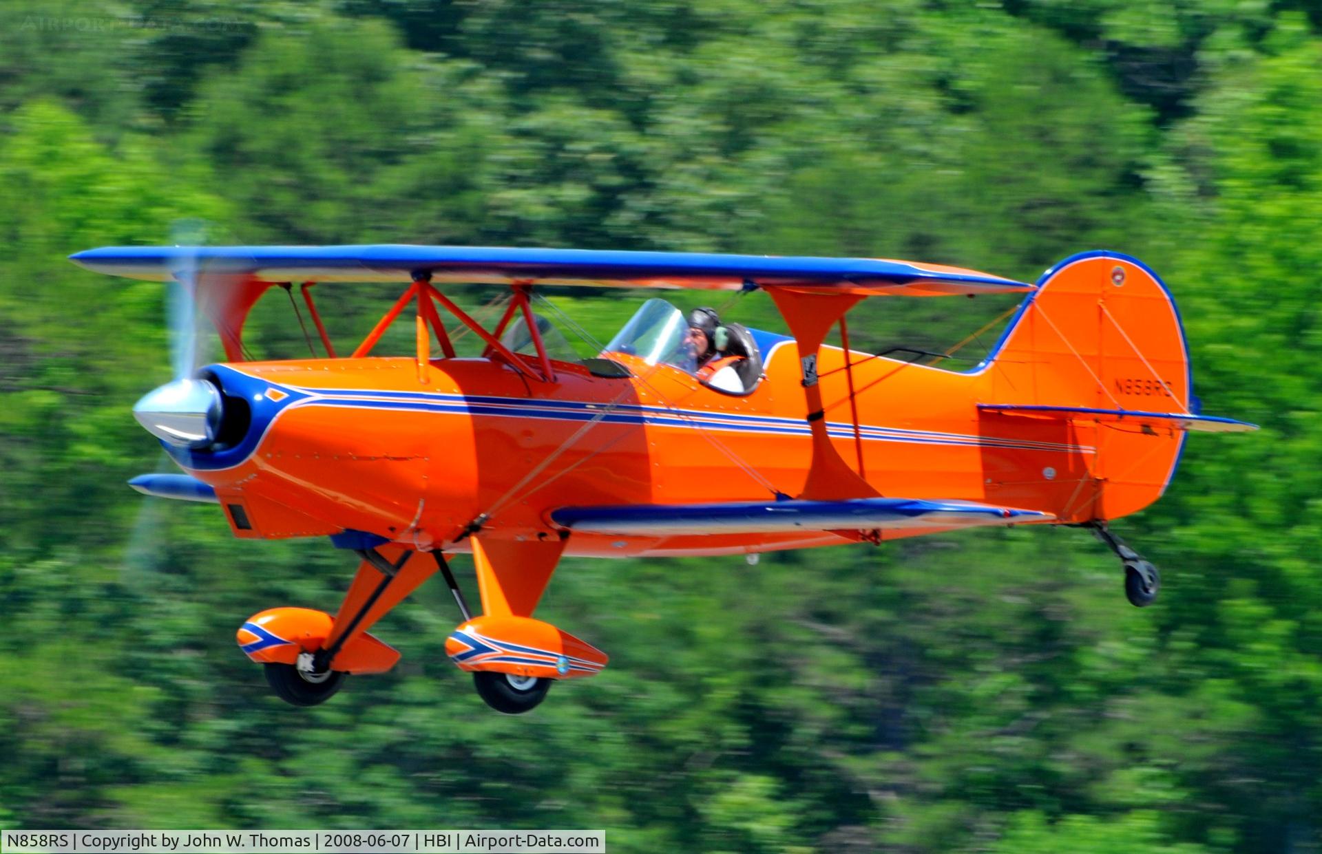 N858RS, 1981 Steen Skybolt C/N 100RS, Departing runway 21
