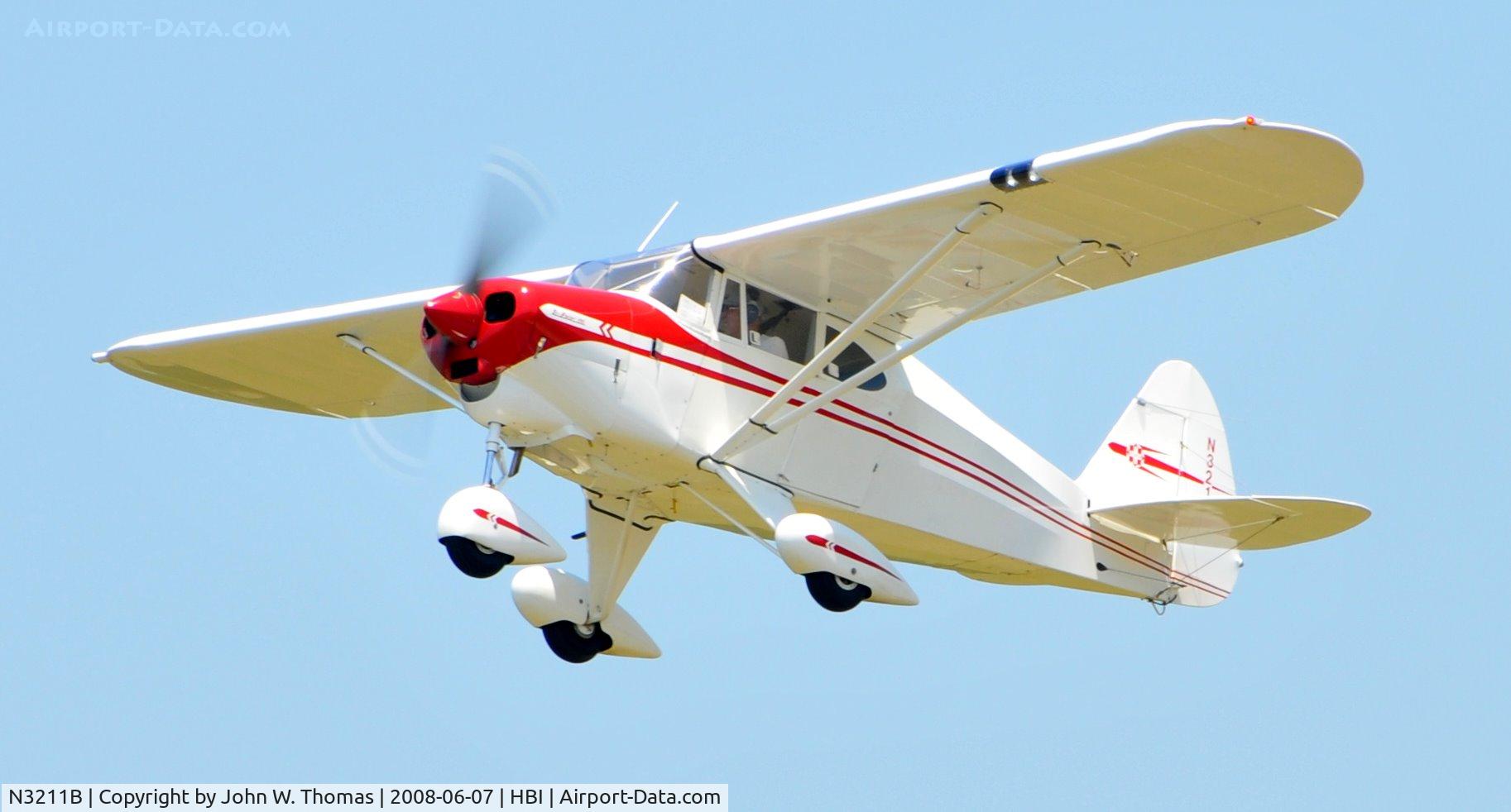 N3211B, 1953 Piper PA-22-150 C/N 22-2038, Departing runway 21