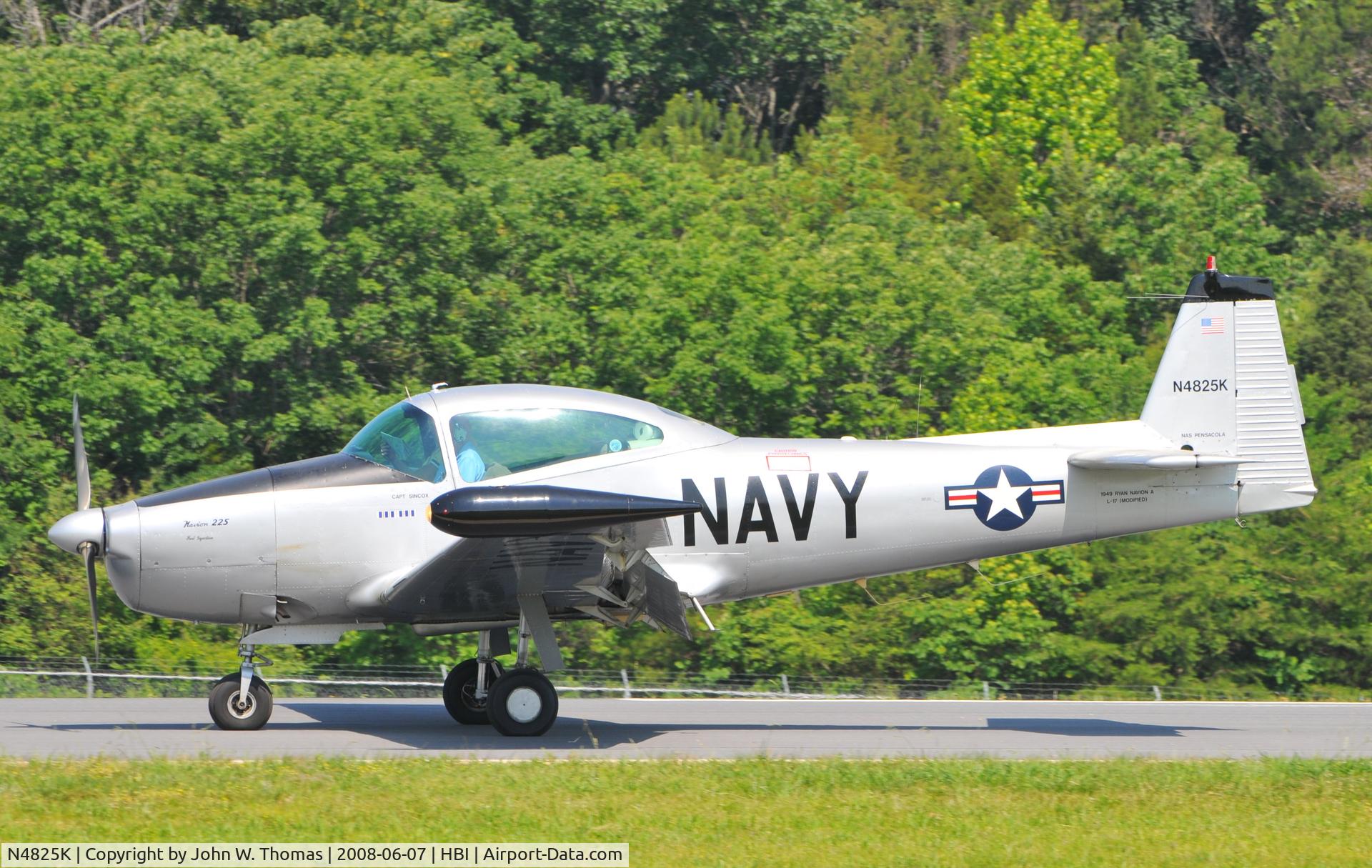 N4825K, 1949 Ryan Navion C/N NAV-4-1825, Arriving runway 21