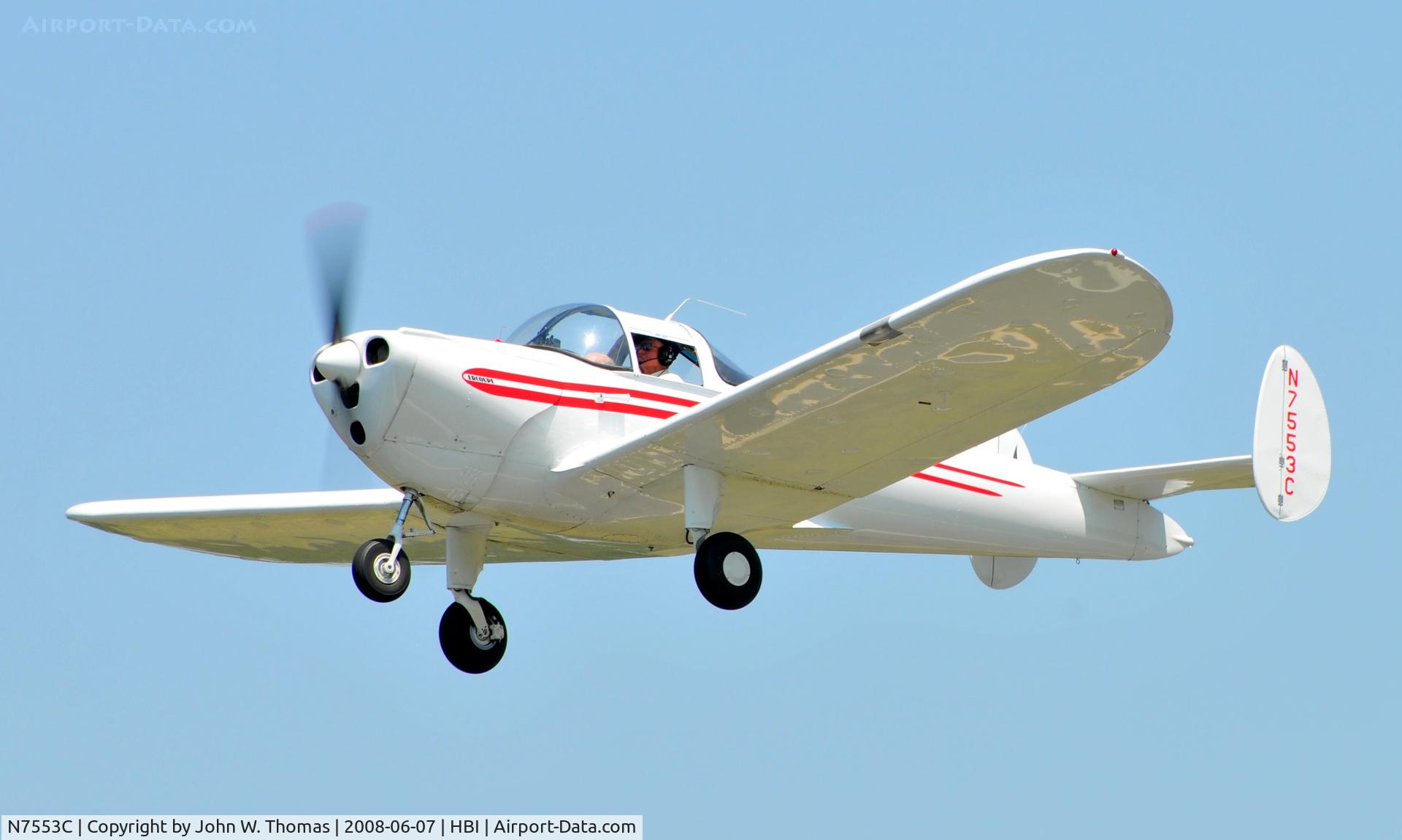 N7553C, 1958 Forney F-1 C/N 5670, Departing runway 21
