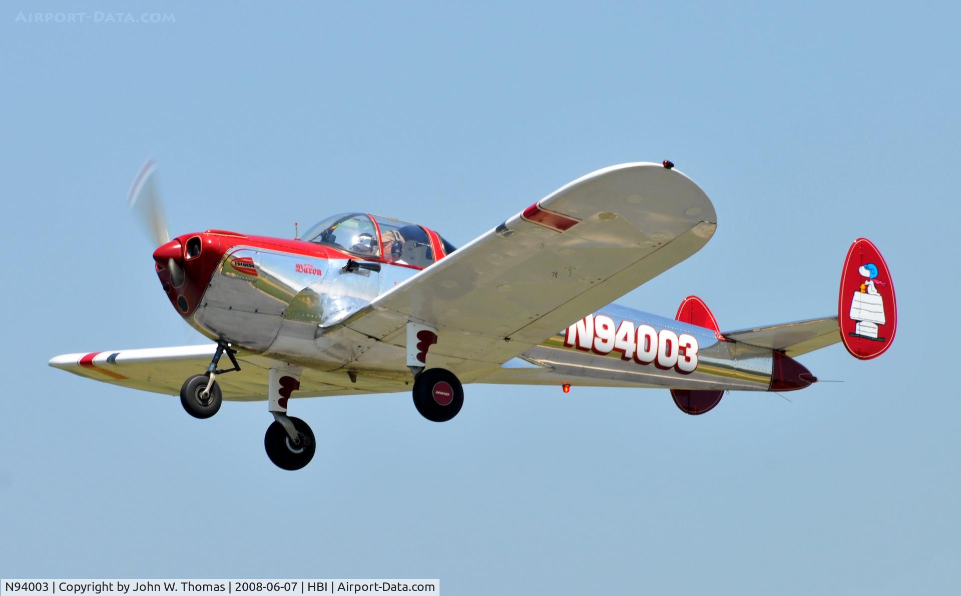 N94003, 1946 Erco 415C Ercoupe C/N 1326, Departing runway 21