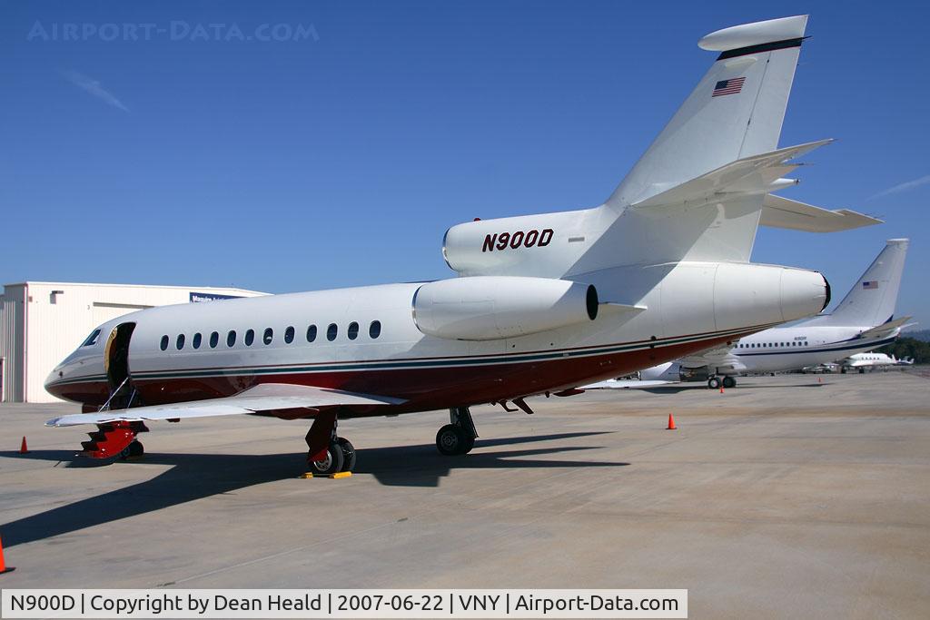 N900D, 1993 Dassault Falcon 900 C/N 131, 1993 Dassault Mystere Falcon 900 N900D parked on the Maguire Aviation ramp at Van Nuys.