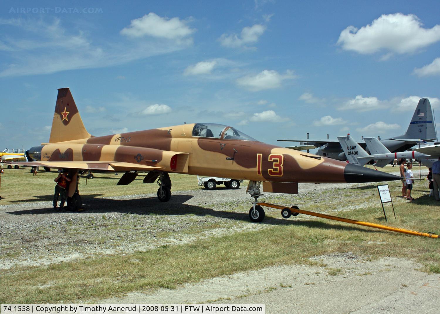 74-1558, 1974 Northrop F-5E Tiger II C/N R.1218, Cowtown Warbird Roundup 2008, static display