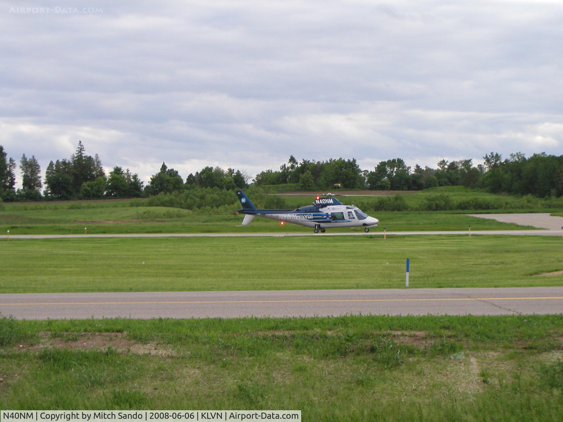 N40NM, 1987 Agusta A109A II C/N 7395, Landing Runway 30 VFR from Crystal, MN (MIC).
