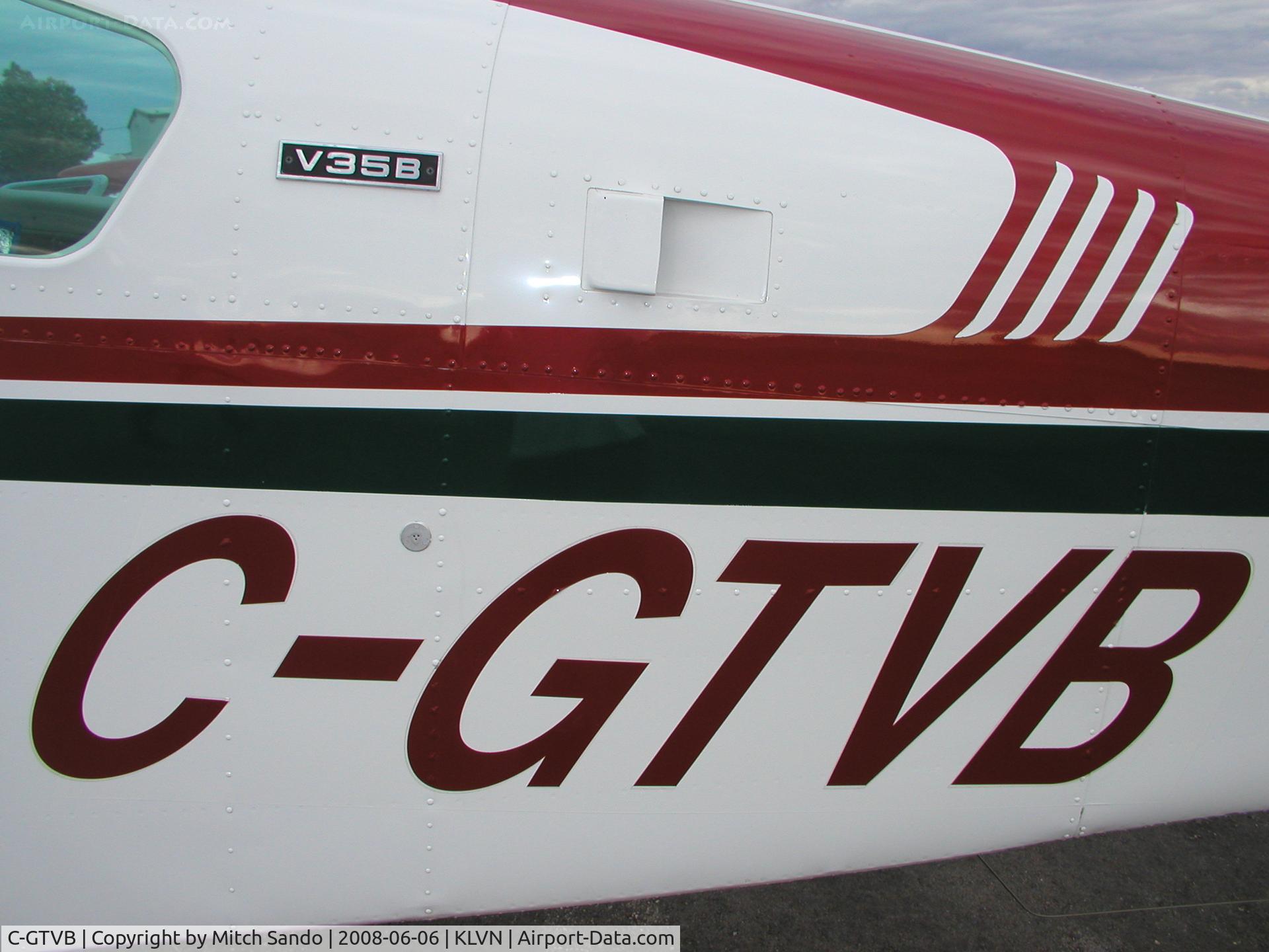 C-GTVB, 1973 Beech V35B Bonanza C/N D-9481, Parked on the ramp at Airlake.