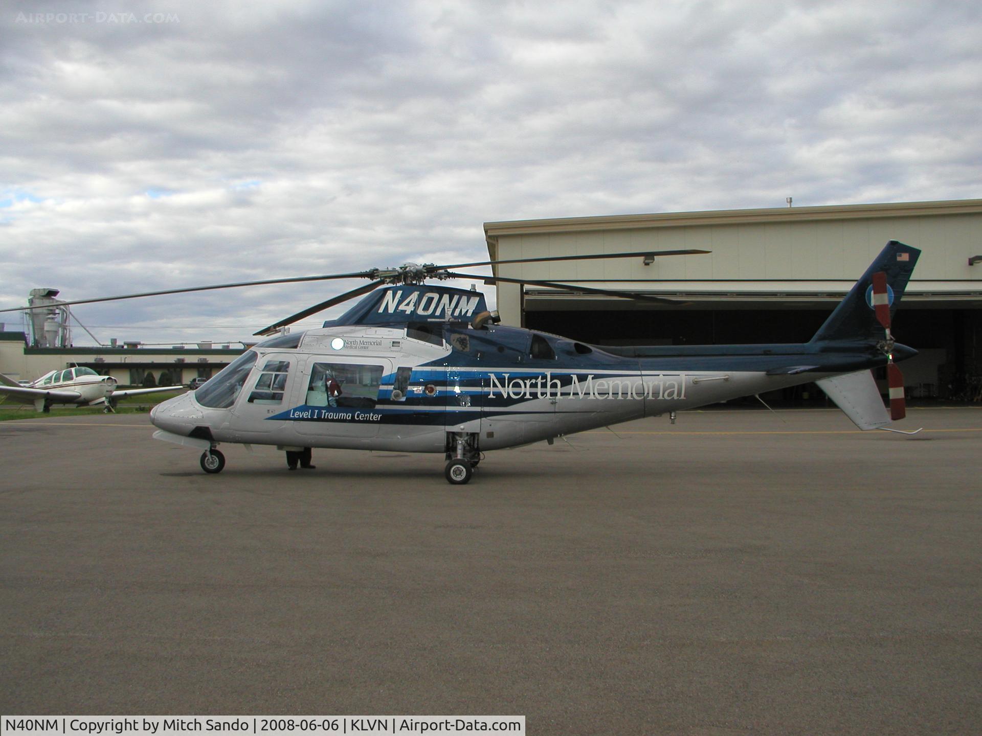 N40NM, 1987 Agusta A109A II C/N 7395, Parked on the ramp at Airlake.
