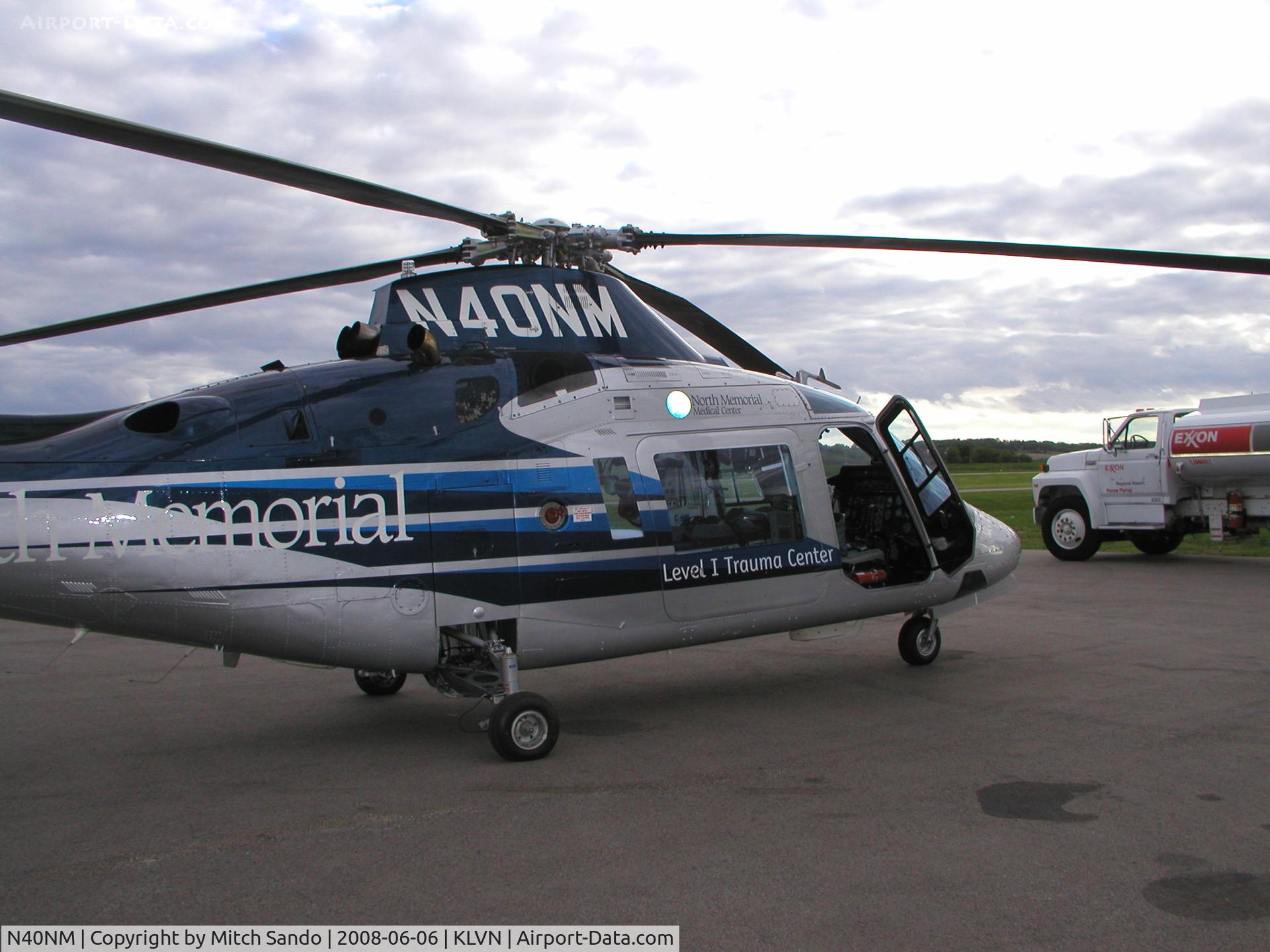 N40NM, 1987 Agusta A109A II C/N 7395, Parked on the ramp at Airlake.