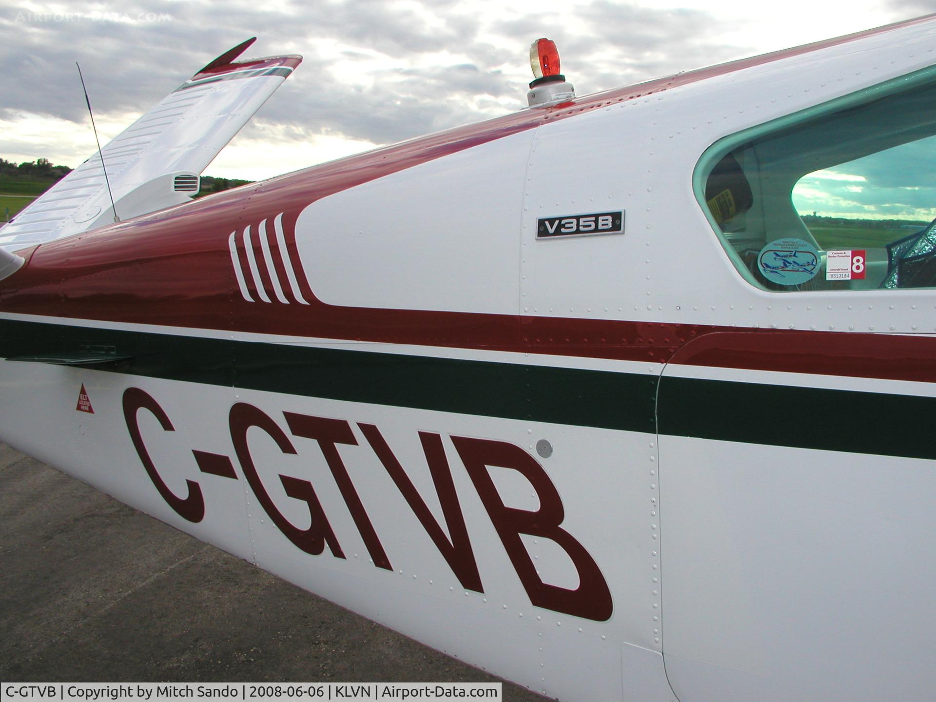 C-GTVB, 1973 Beech V35B Bonanza C/N D-9481, Parked on the ramp at Airlake.