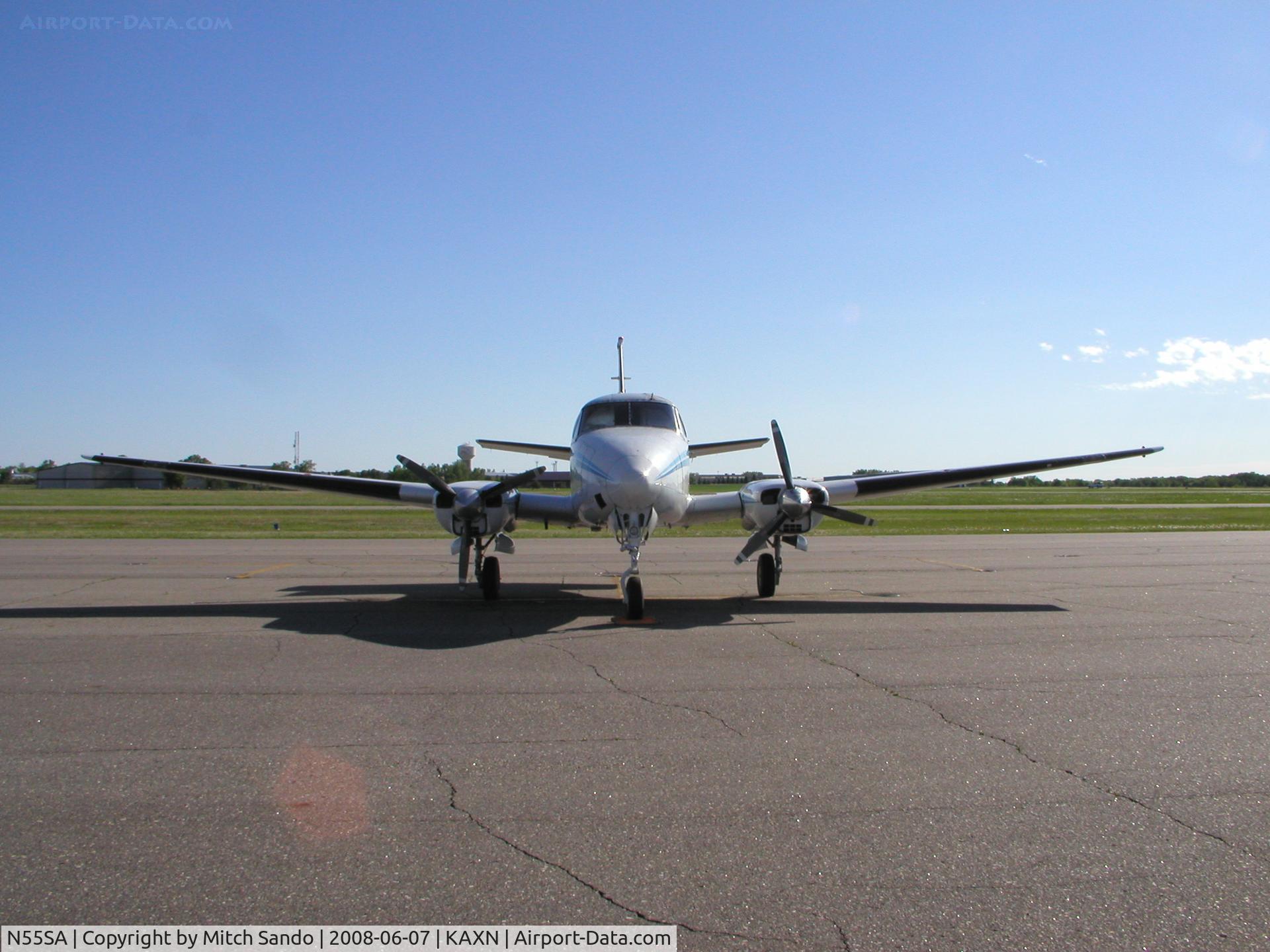 N55SA, 1965 Beech 65-A80 C/N LD-243, Parked on the ramp at Alexandria.