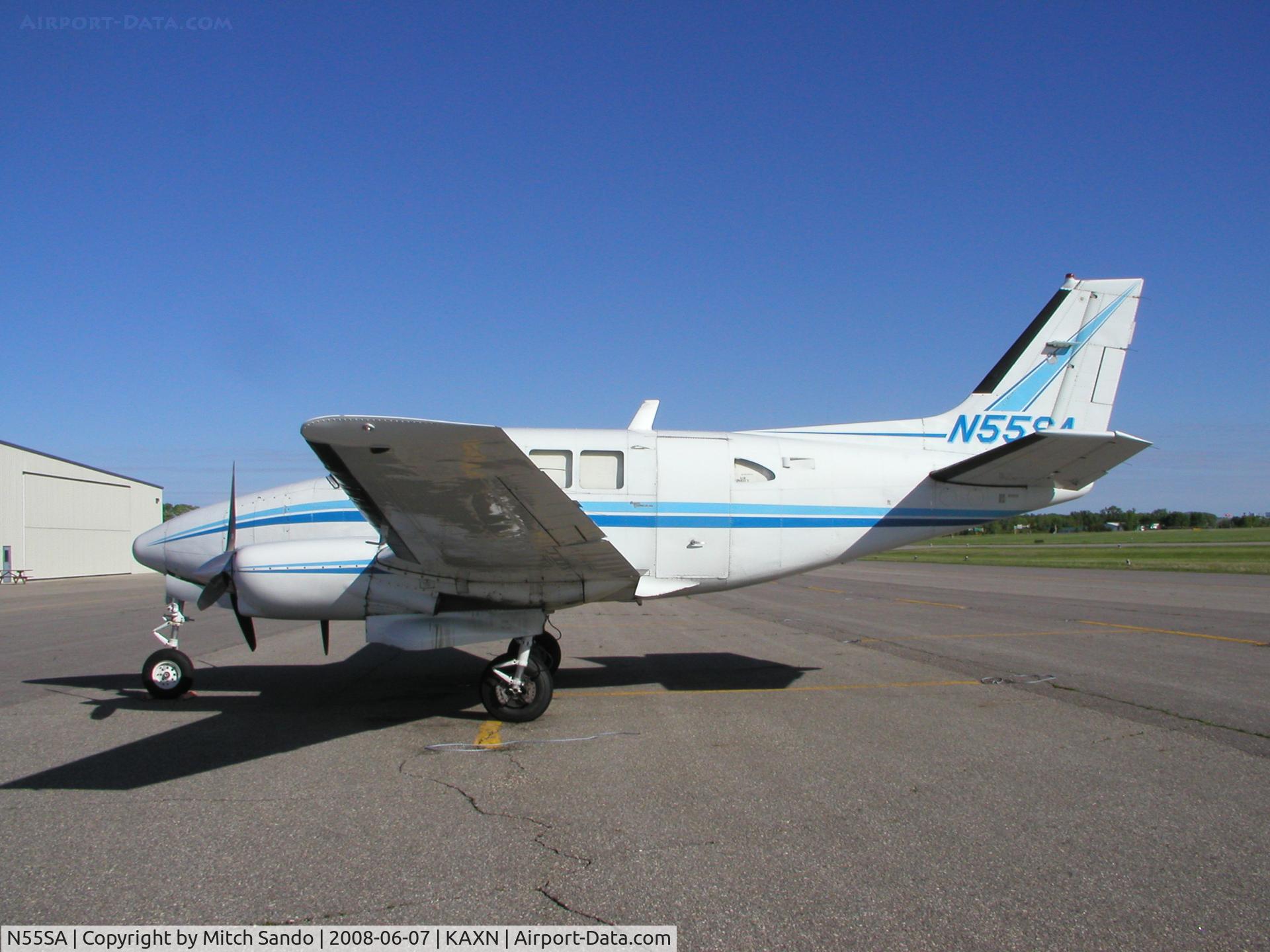N55SA, 1965 Beech 65-A80 C/N LD-243, Parked on the ramp at Alexandria.