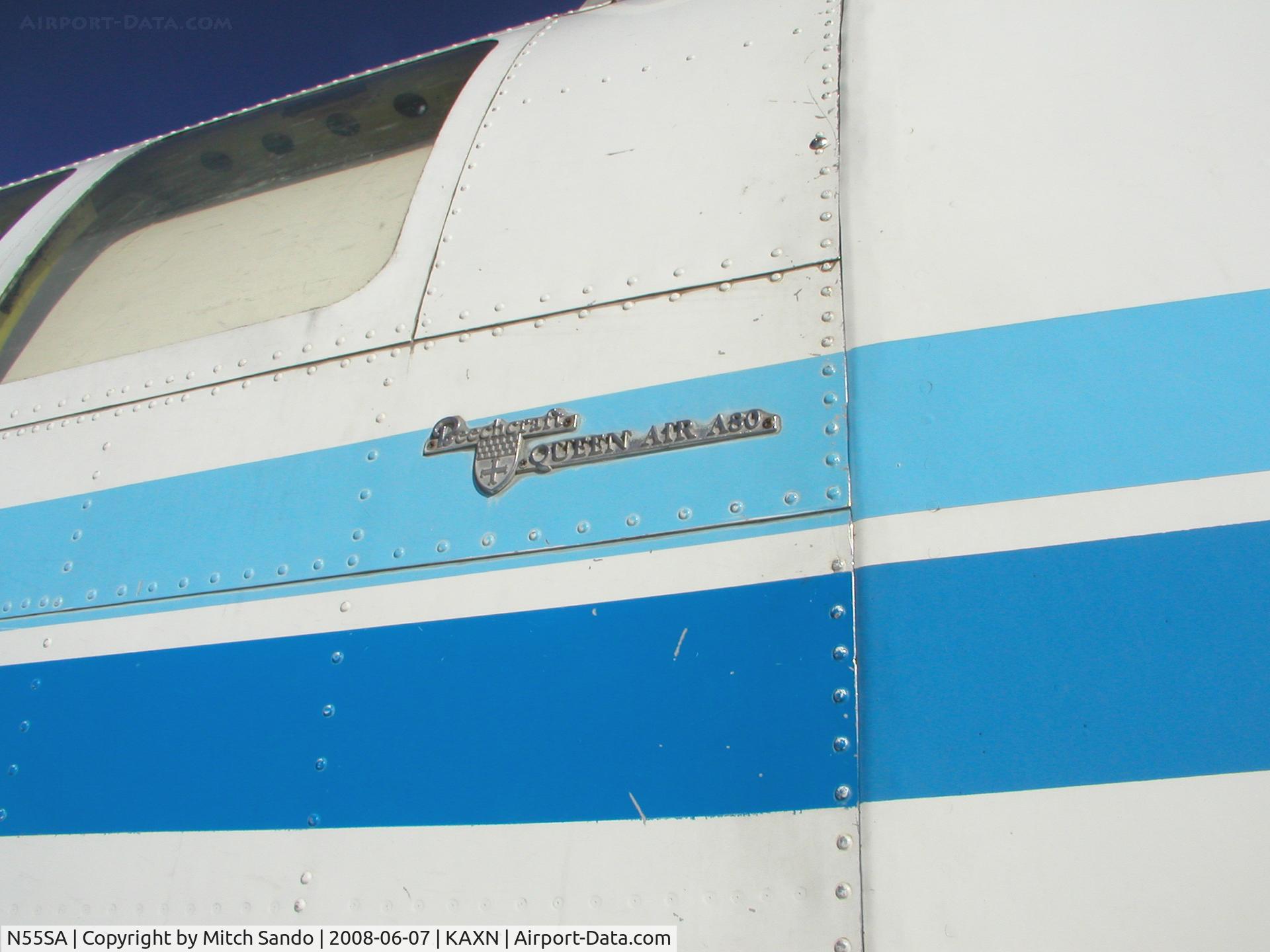 N55SA, 1965 Beech 65-A80 C/N LD-243, Parked on the ramp at Alexandria.