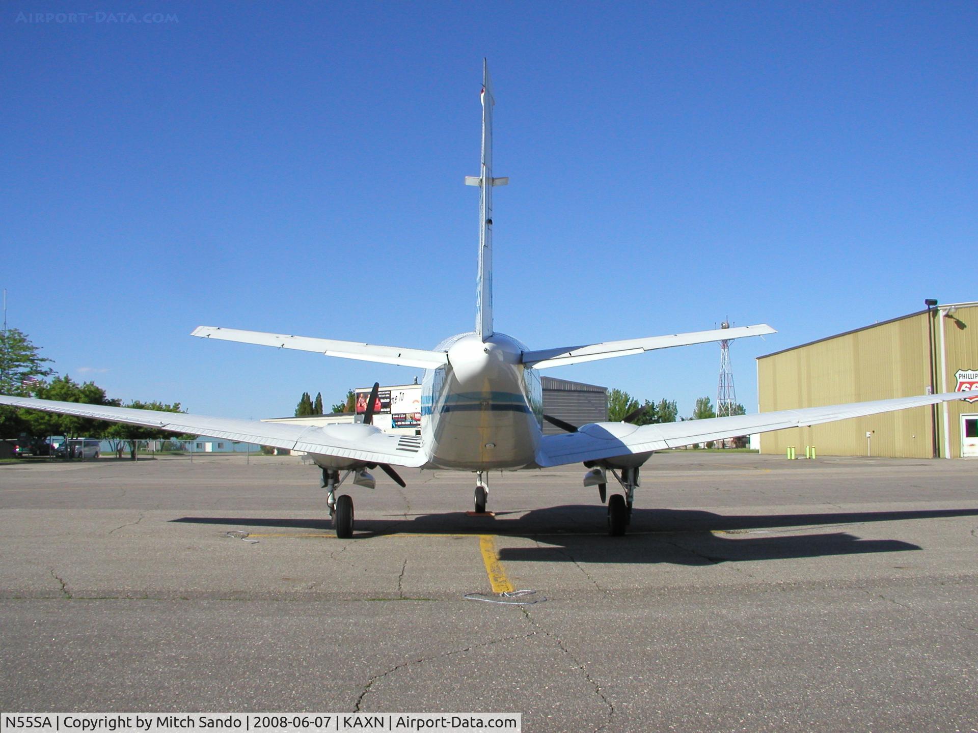 N55SA, 1965 Beech 65-A80 C/N LD-243, Parked on the ramp at Alexandria.