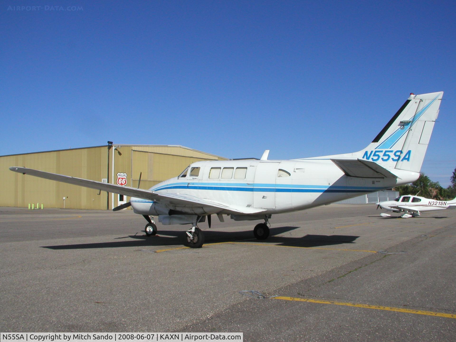 N55SA, 1965 Beech 65-A80 C/N LD-243, Parked on the ramp at Alexandria.