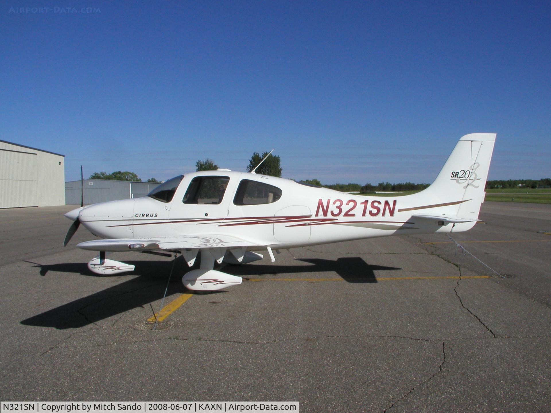 N321SN, 2004 Cirrus SR20 C/N 1467, Parked on the ramp at Alexandria.