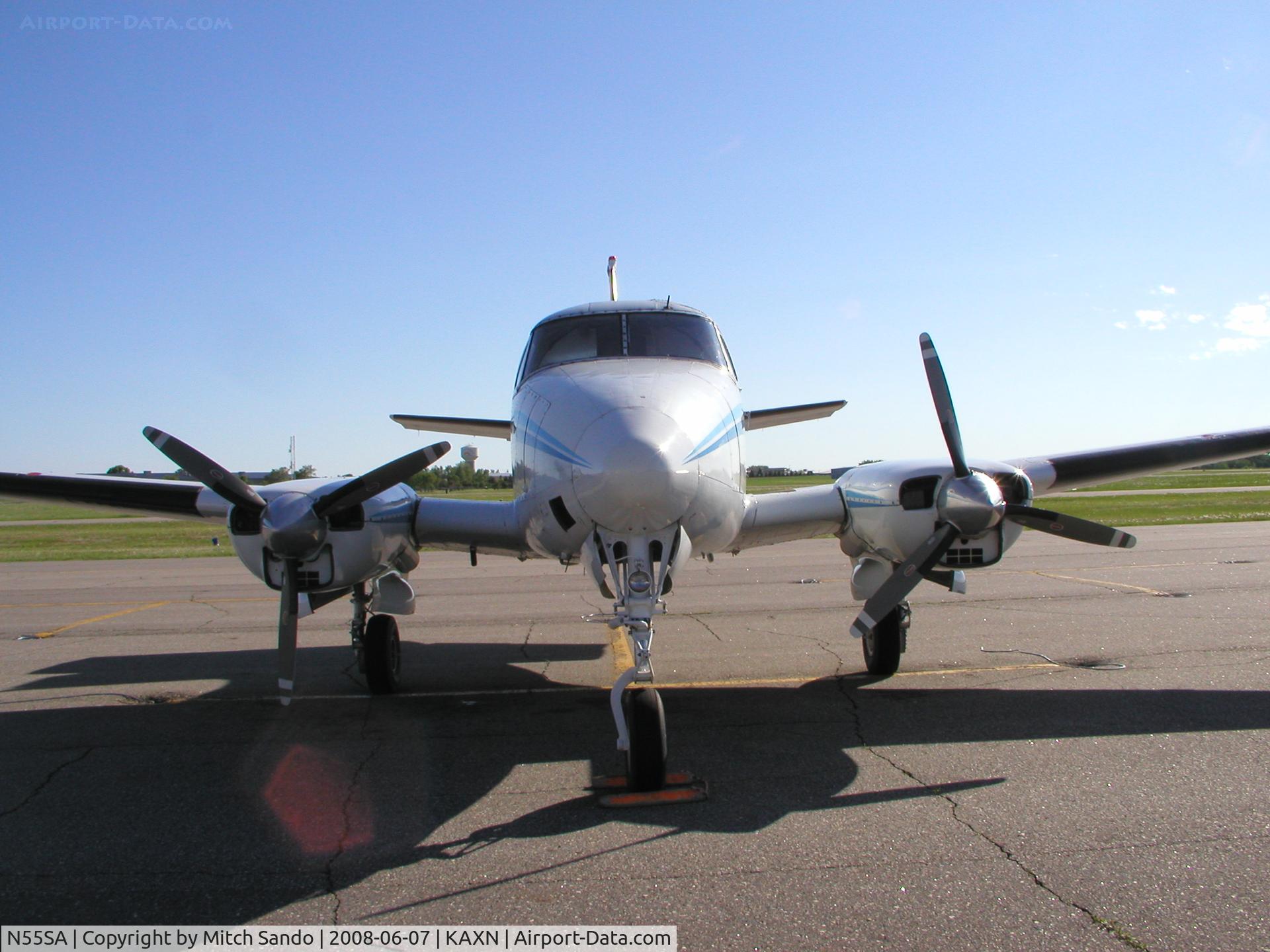 N55SA, 1965 Beech 65-A80 C/N LD-243, Parked on the ramp at Alexandria.