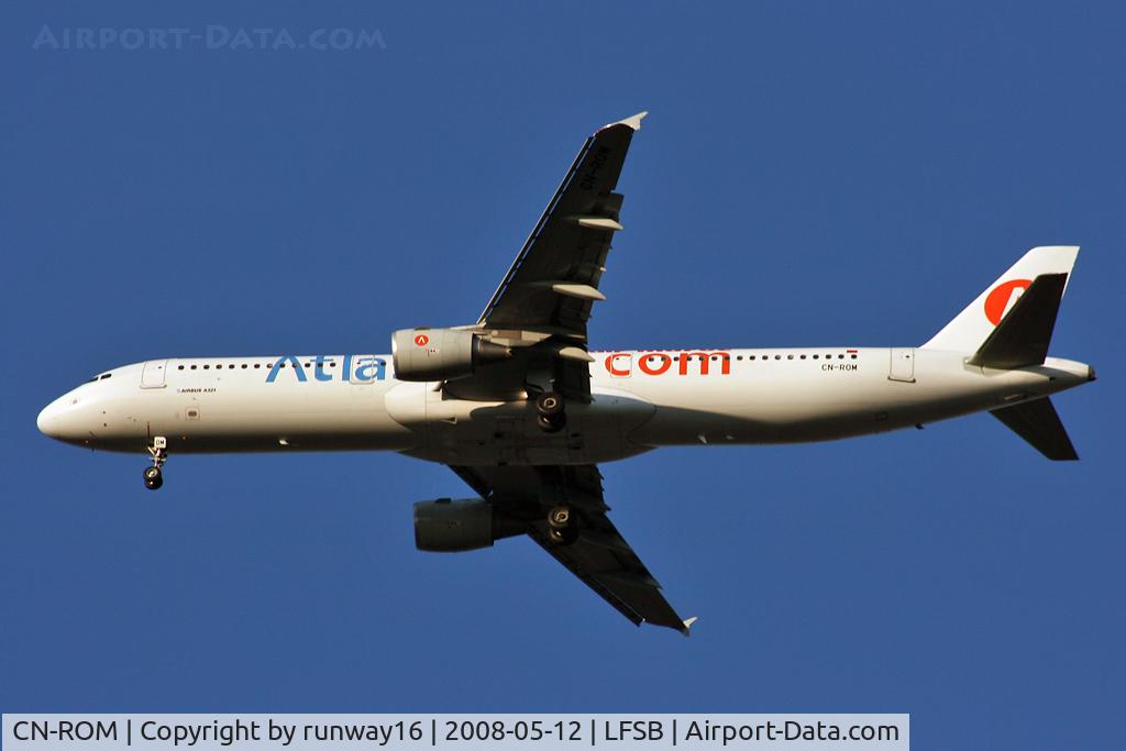 CN-ROM, 2007 Airbus A321-211 C/N 3070, atlas.blue A321 landing on rwy 34