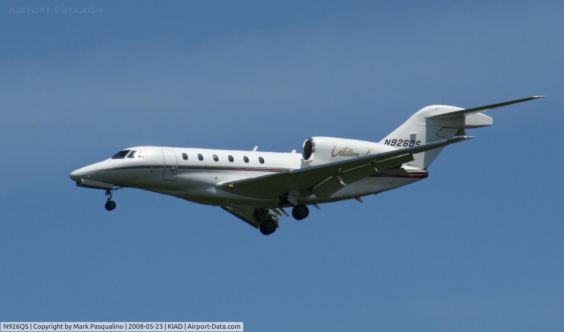 N926QS, 1997 Cessna 750 citation X Citation X C/N 750-0026, Cessna 750