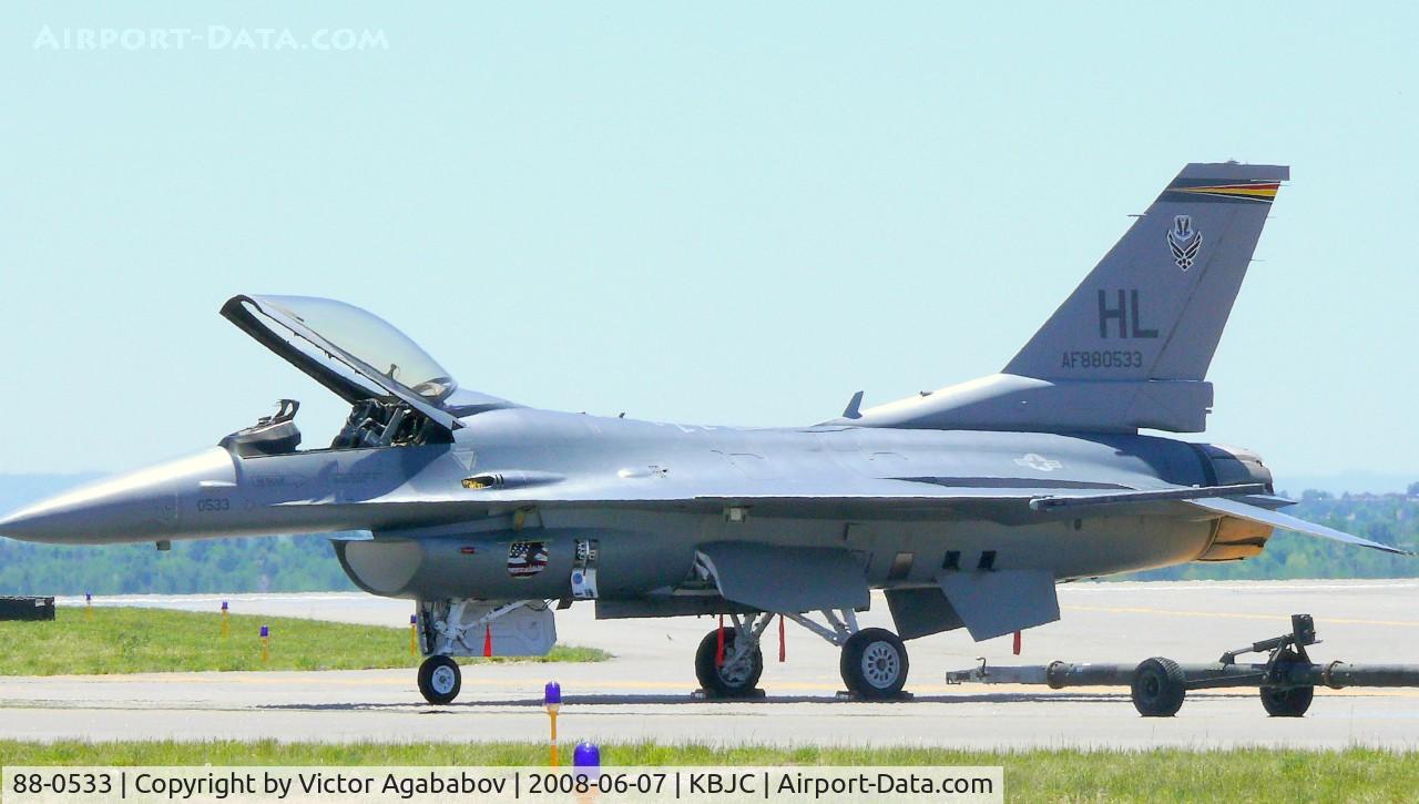 88-0533, 1988 General Dynamics F-16CG Night Falcon C/N 1C-135, Ar JeffCo Open House. F16