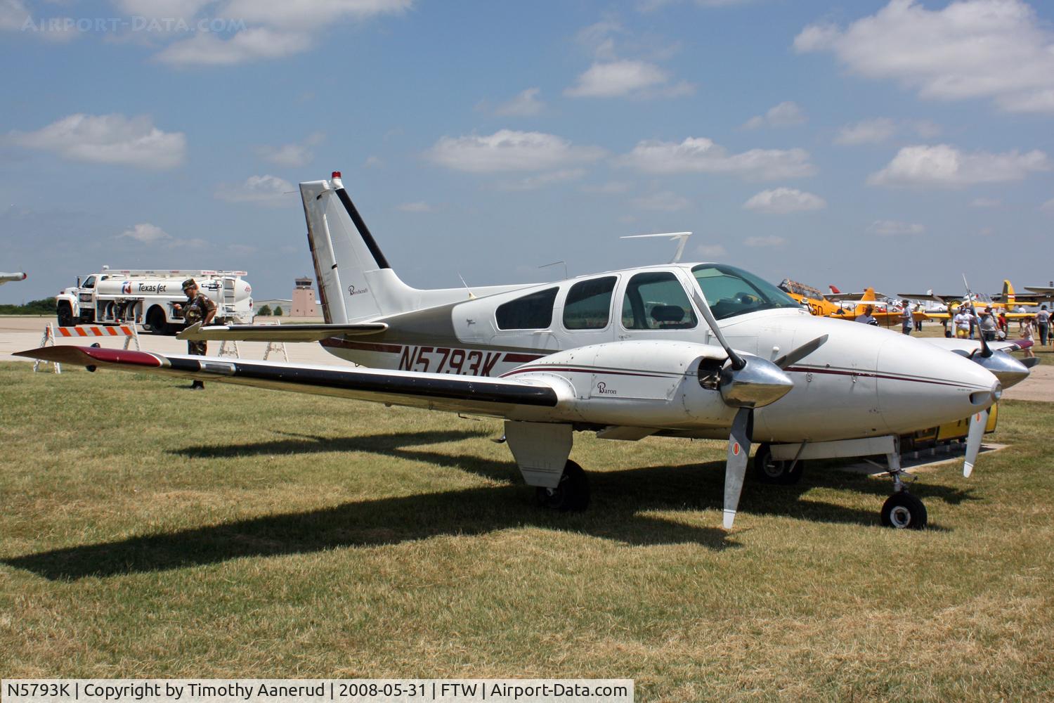 N5793K, 1964 Beech 95-B55 (T42A) Baron C/N TC-749, Cowtown Warbird Roundup 2008 vistor