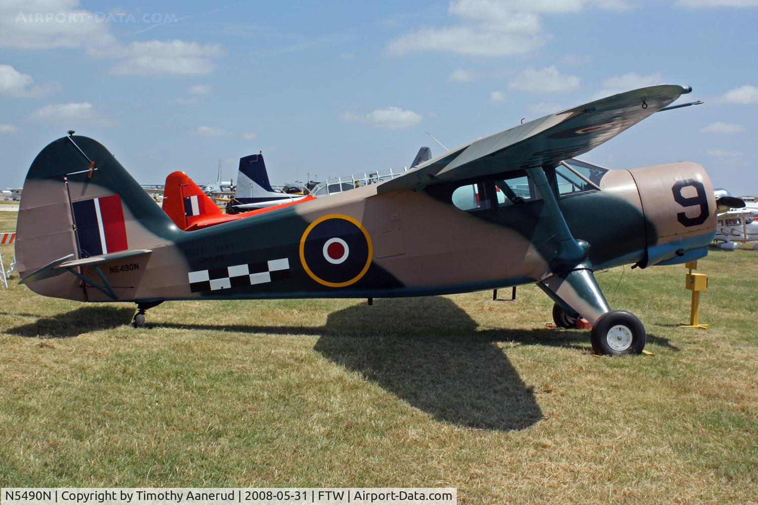 N5490N, 1944 Stinson V77 Reliant C/N 77-473, Cowtown Warbird Roundup 2008