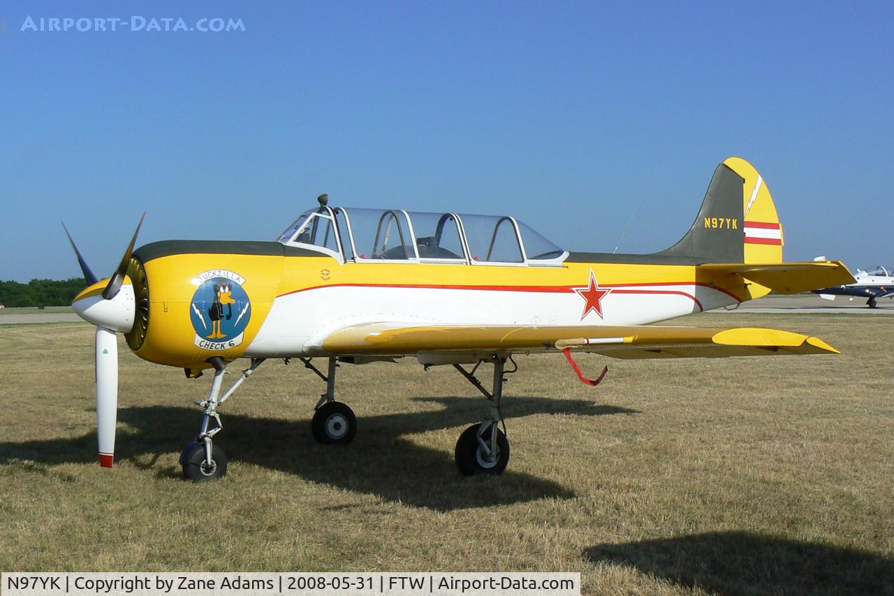 N97YK, 1987 Yakovlev Yak-52 C/N 877507, At Meacham Field - Cowtown Warbird Roundup