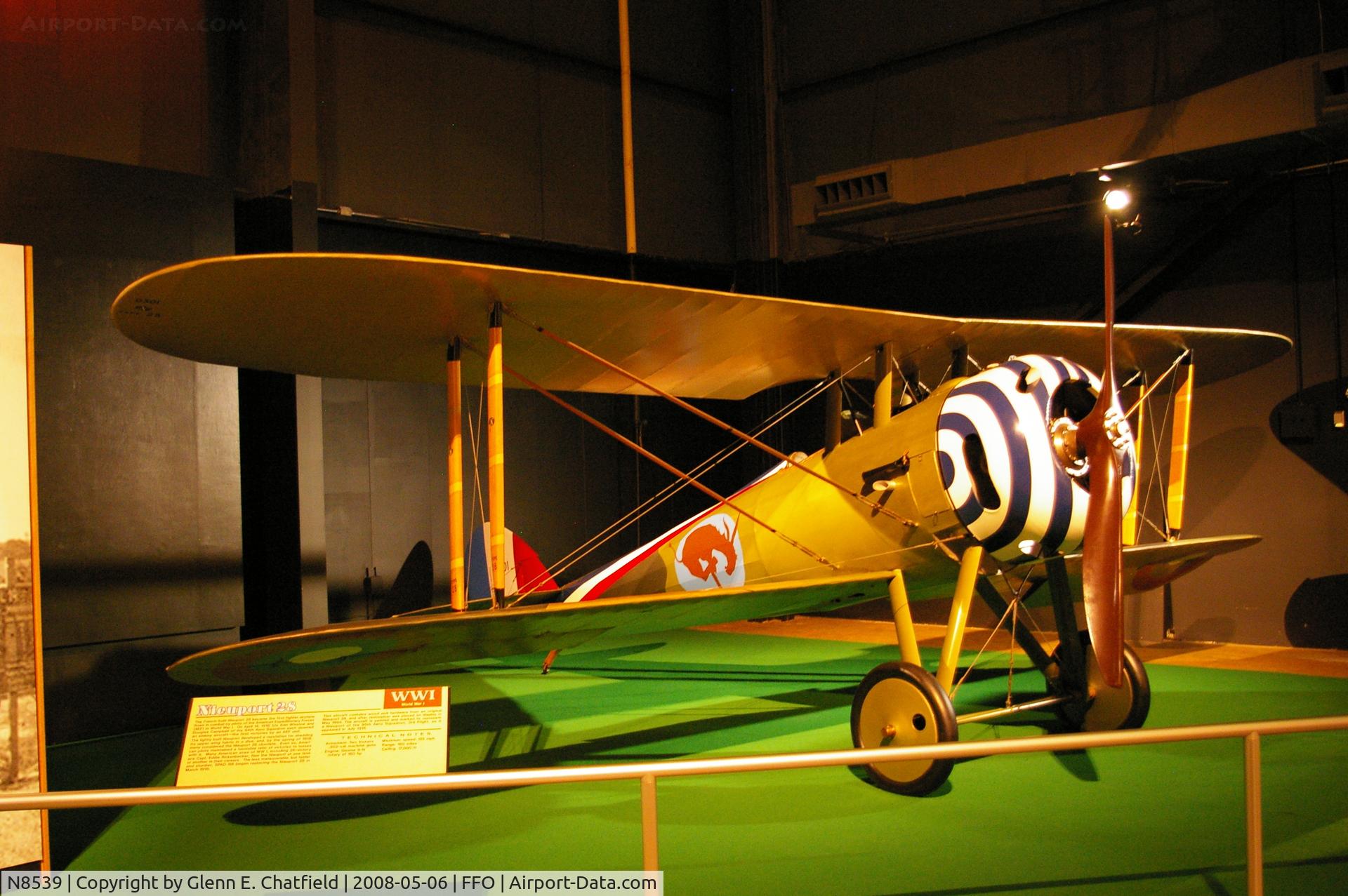 N8539, Nieuport 28 C.1 Replica C/N 7171-2-19, Displayed at the National Museum of the U.S. Air Force