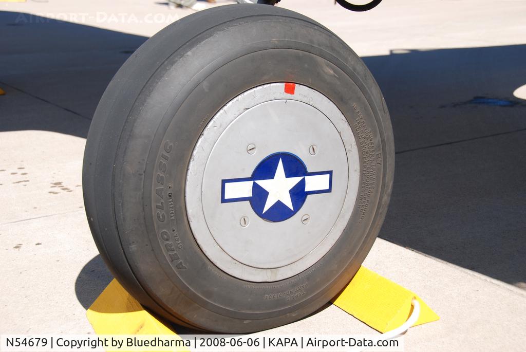 N54679, 1941 Consolidated Vultee BT-13A C/N 2990, Wheel detail. Parked on Display at KAPA.