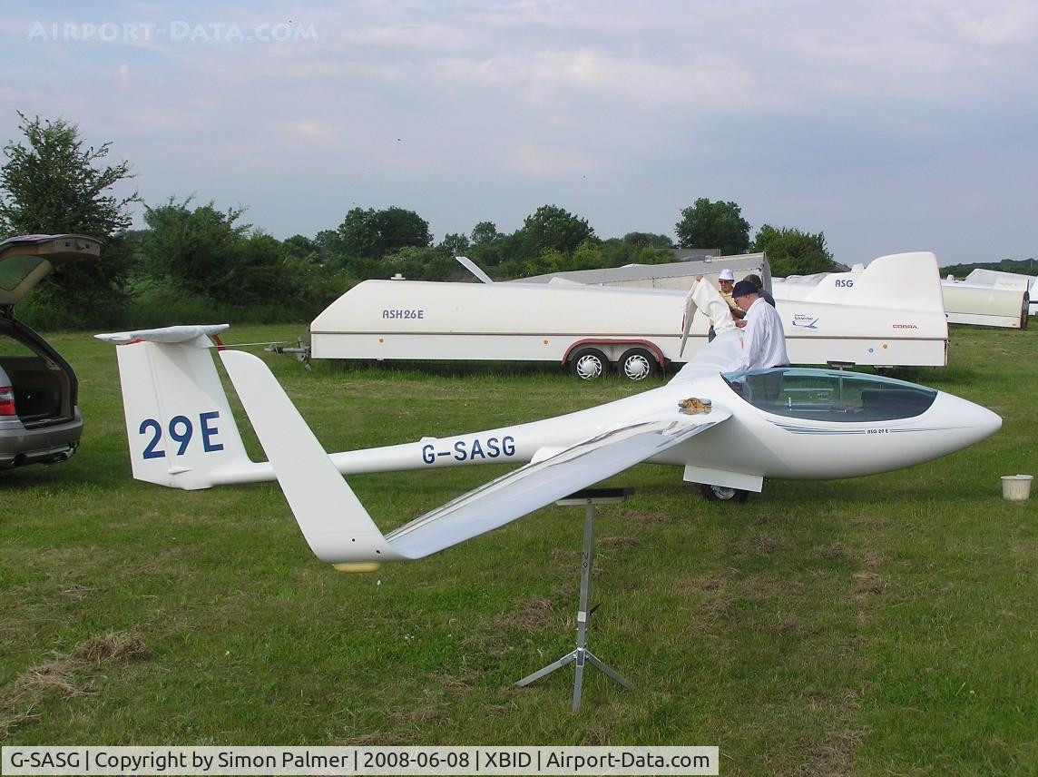 G-SASG, 2007 Schleicher ASW-27-18E C/N 29530, Schleicher ASG-29E at Bidford