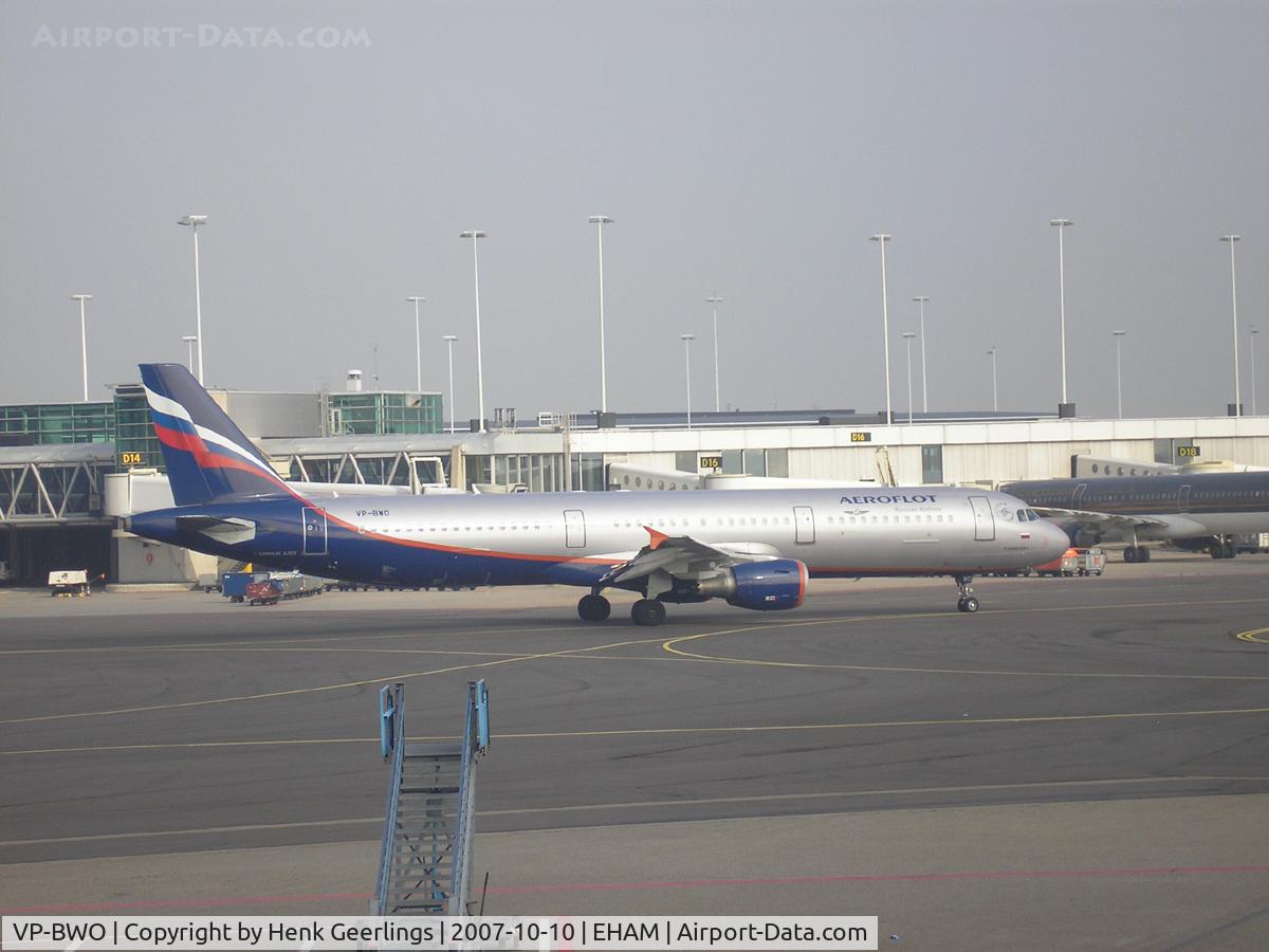 VP-BWO, 2004 Airbus A321-211 C/N 2337, Schiphol