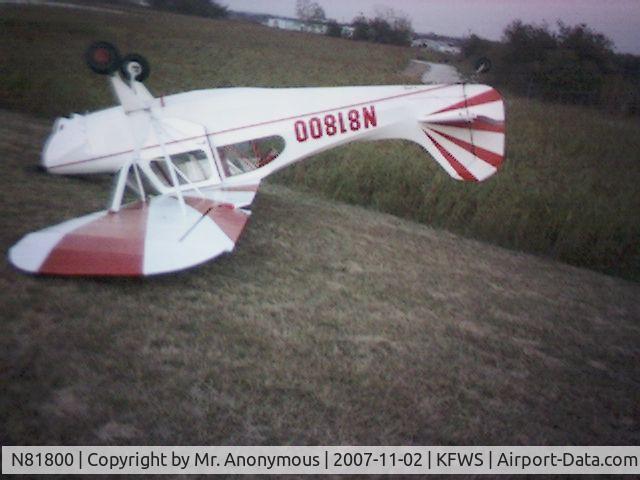 N81800, Aeronca 7AC Champion C/N 7AC423, Beforfe the makeshift repairs