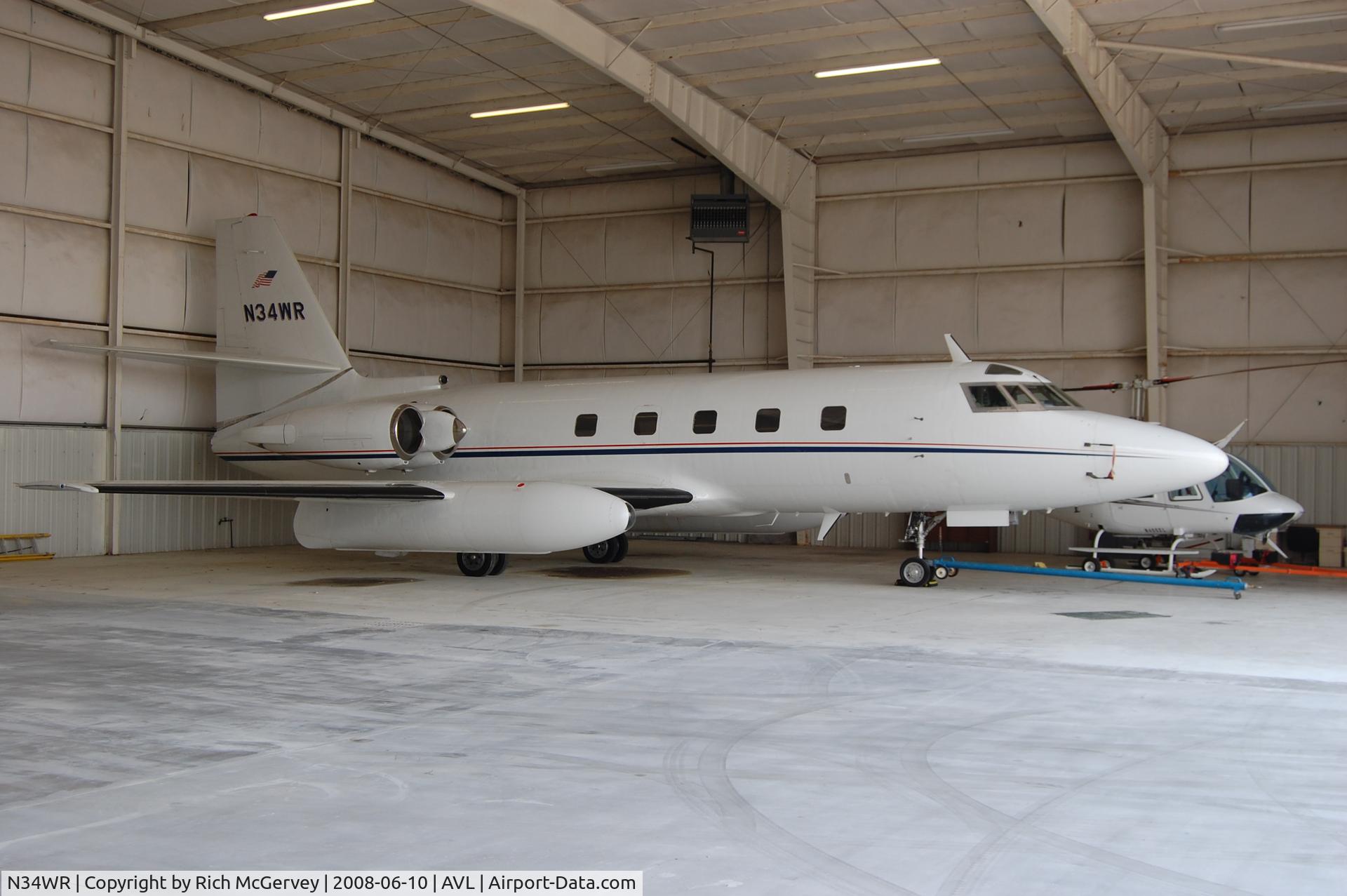 N34WR, 1977 Lockheed L-1329-25 Jetstar II C/N 5207, Sitting in the Millionaire Air hanger