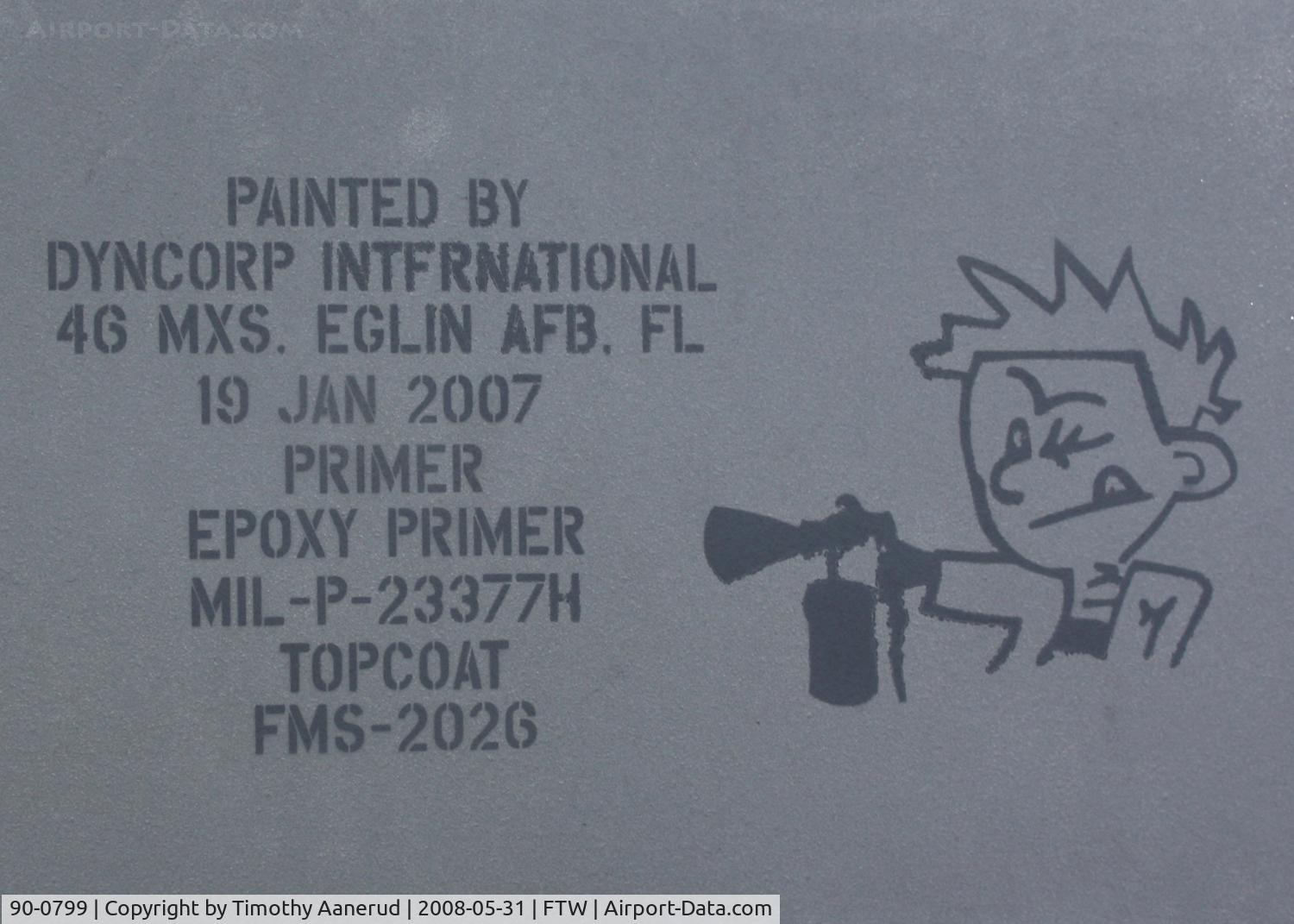 90-0799, 1990 General Dynamics F-16D Fighting Falcon C/N 1D-77, Paint Job details