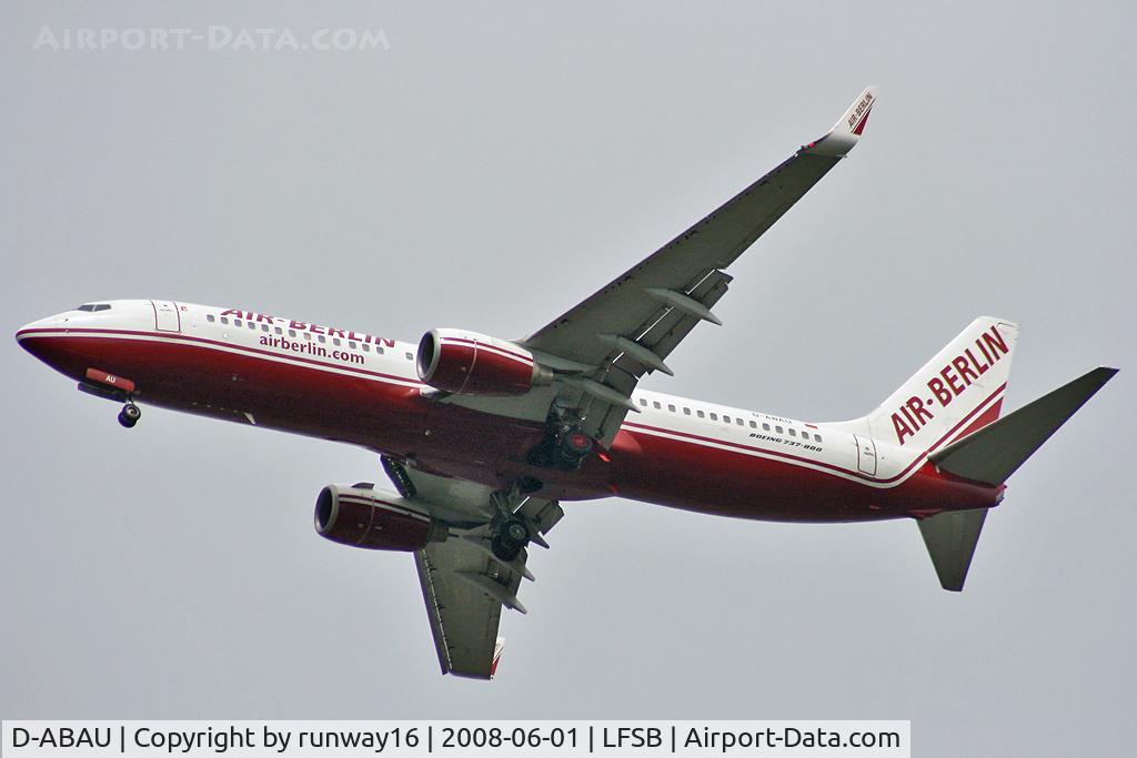 D-ABAU, 1999 Boeing 737-86J C/N 29121, Air Berlin landing on rwy 34