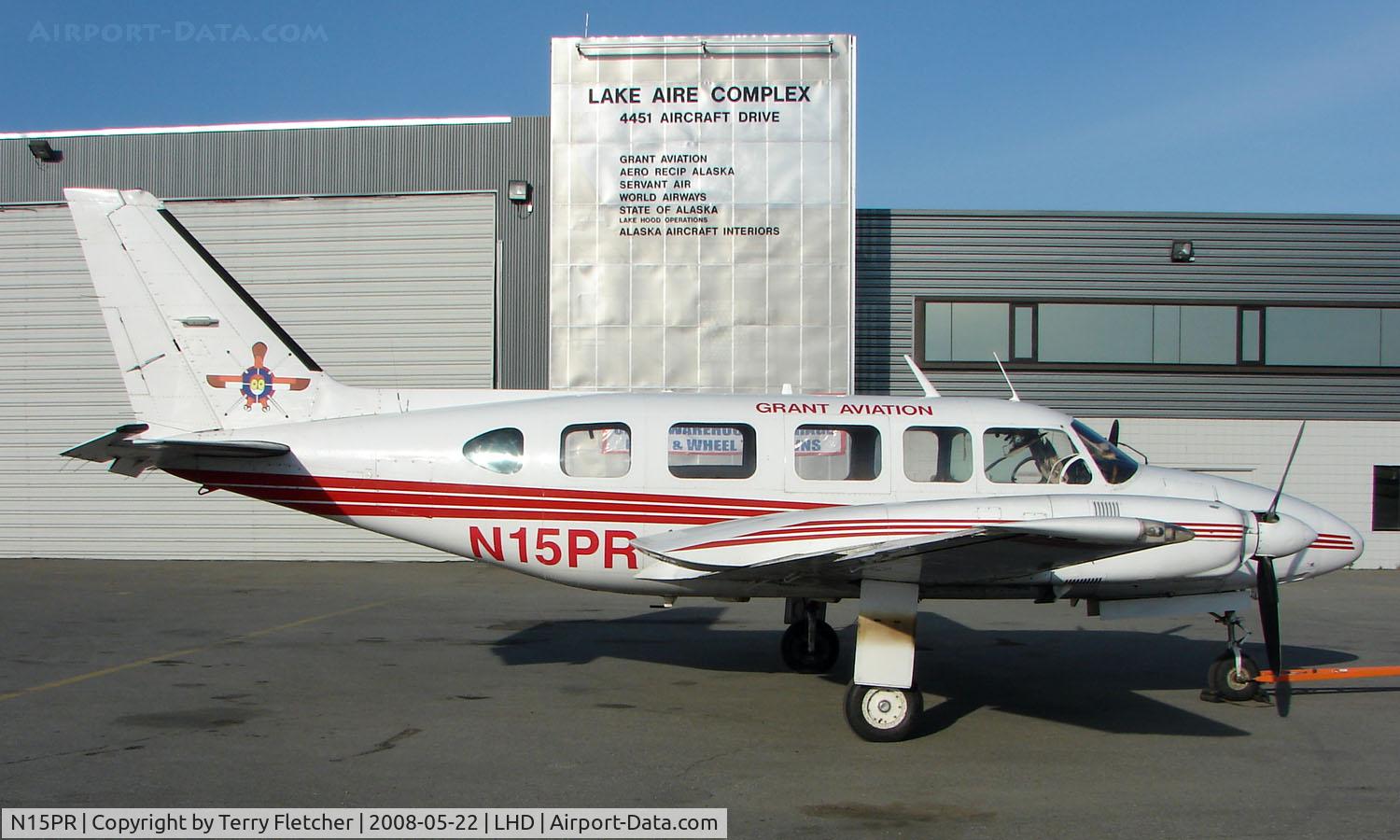 N15PR, 1983 Piper PA-31-350 Chieftain C/N 31-8352011, Grant Aviation Pa-31-350 outside maintenance base at Lake Hood