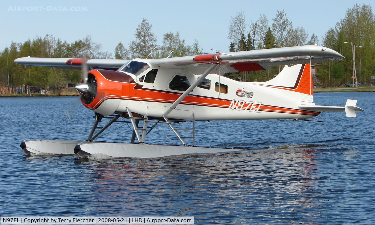 N97EL, 1958 De Havilland Canada DHC-2 C/N 1345, Enchanted Lake's DHC2 Beaver prepares to take off from Lake Hood
