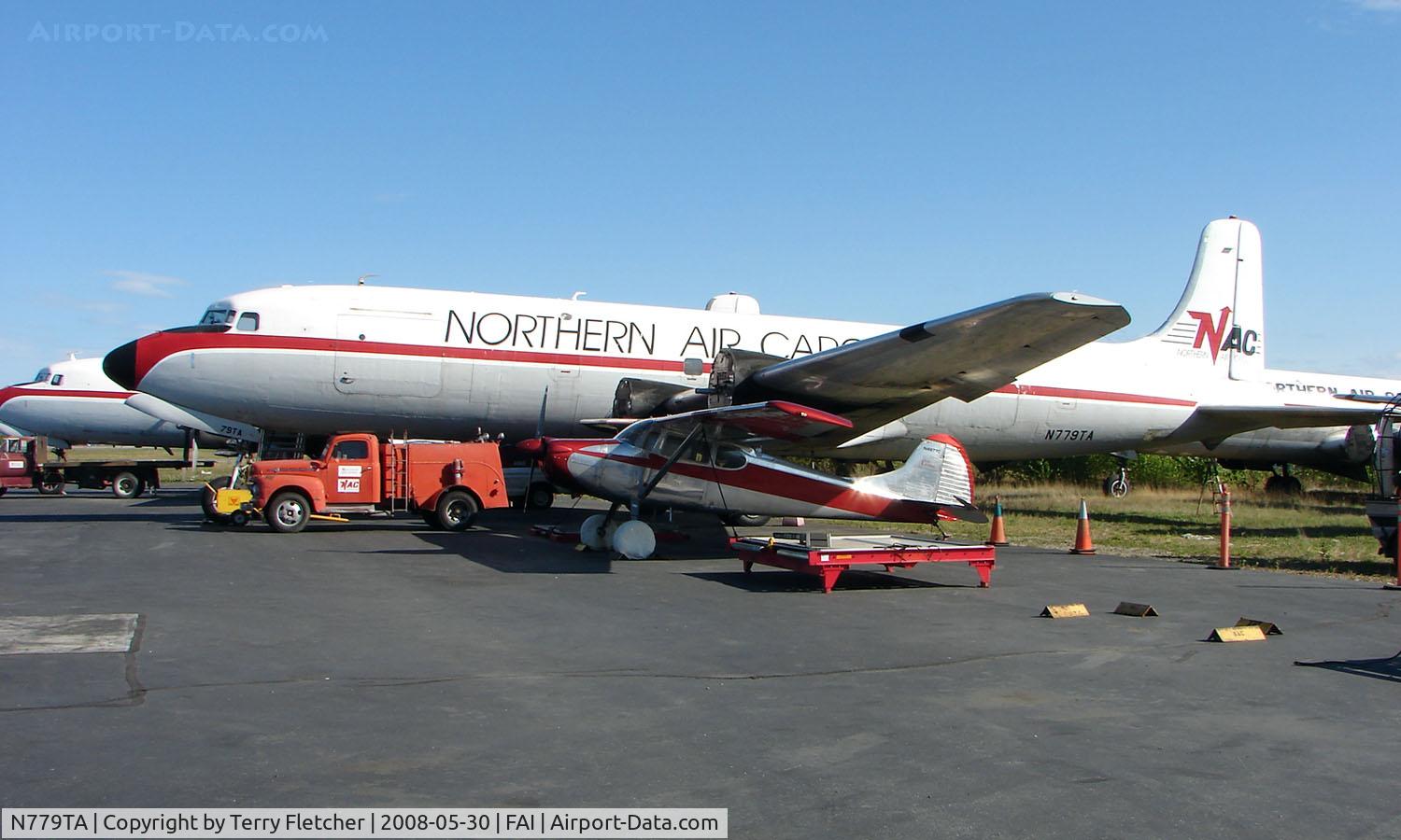 N779TA, 1958 Douglas DC-6A/C C/N 45529, Northern Air Cargo's Dc-6  , now time expired at Fairbanks - this aircraft  operated in Brazil between 1959 and 1978 as PP-LFC