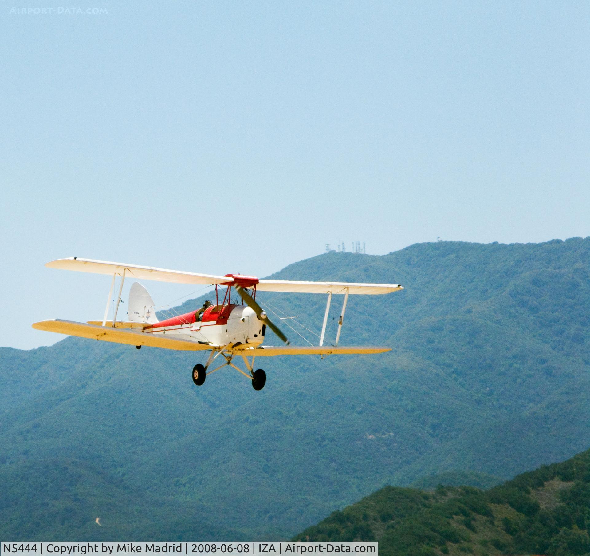 N5444, 1935 De Havilland DH-82A Tiger Moth II Tiger Moth II C/N 3312, Short final Santa Ynez