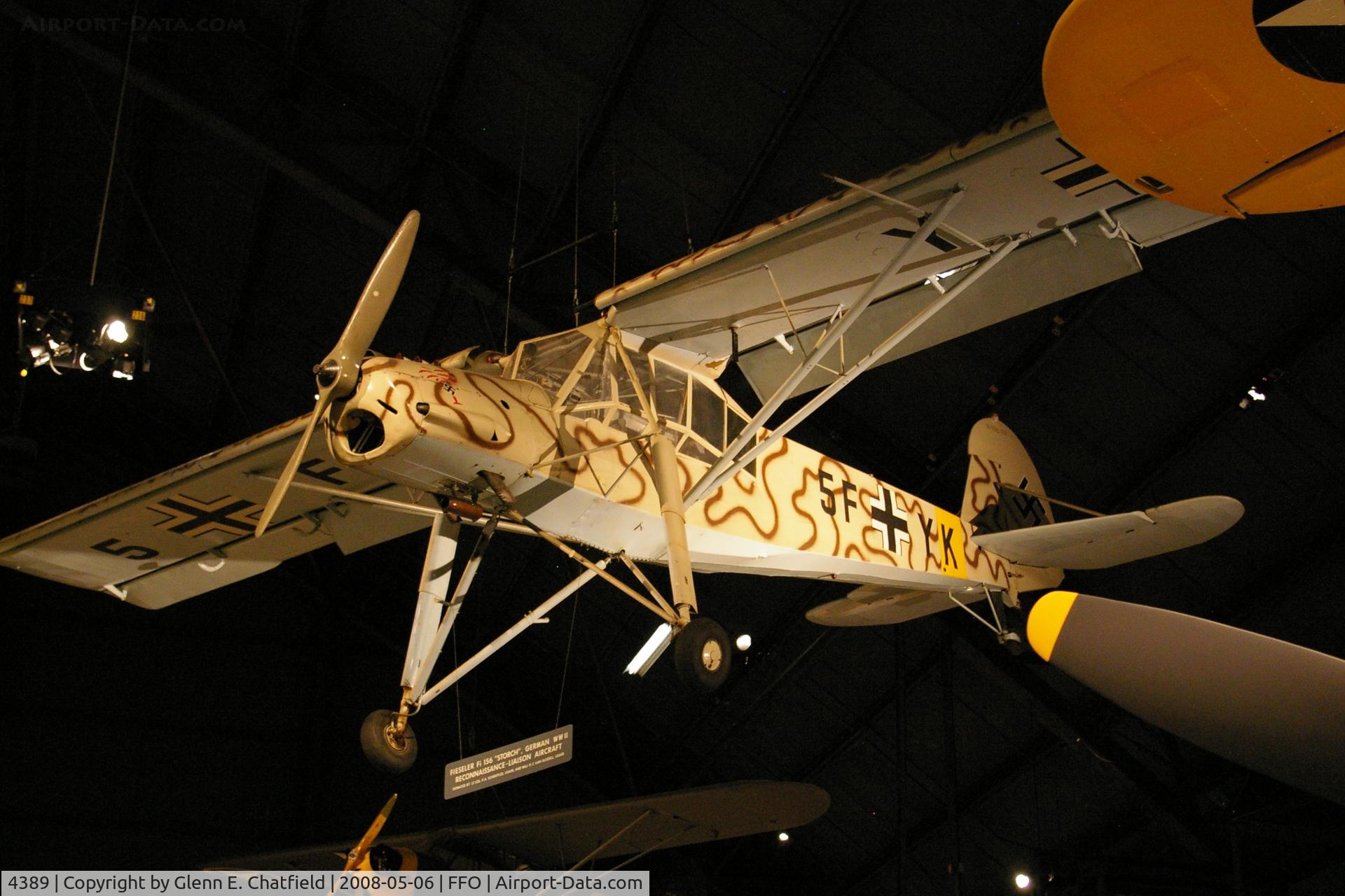 4389, 1940 Fieseler Fi-156C-1 Storch C/N Not found 4389, Hanging at the National Museum of the U.S. Air Force