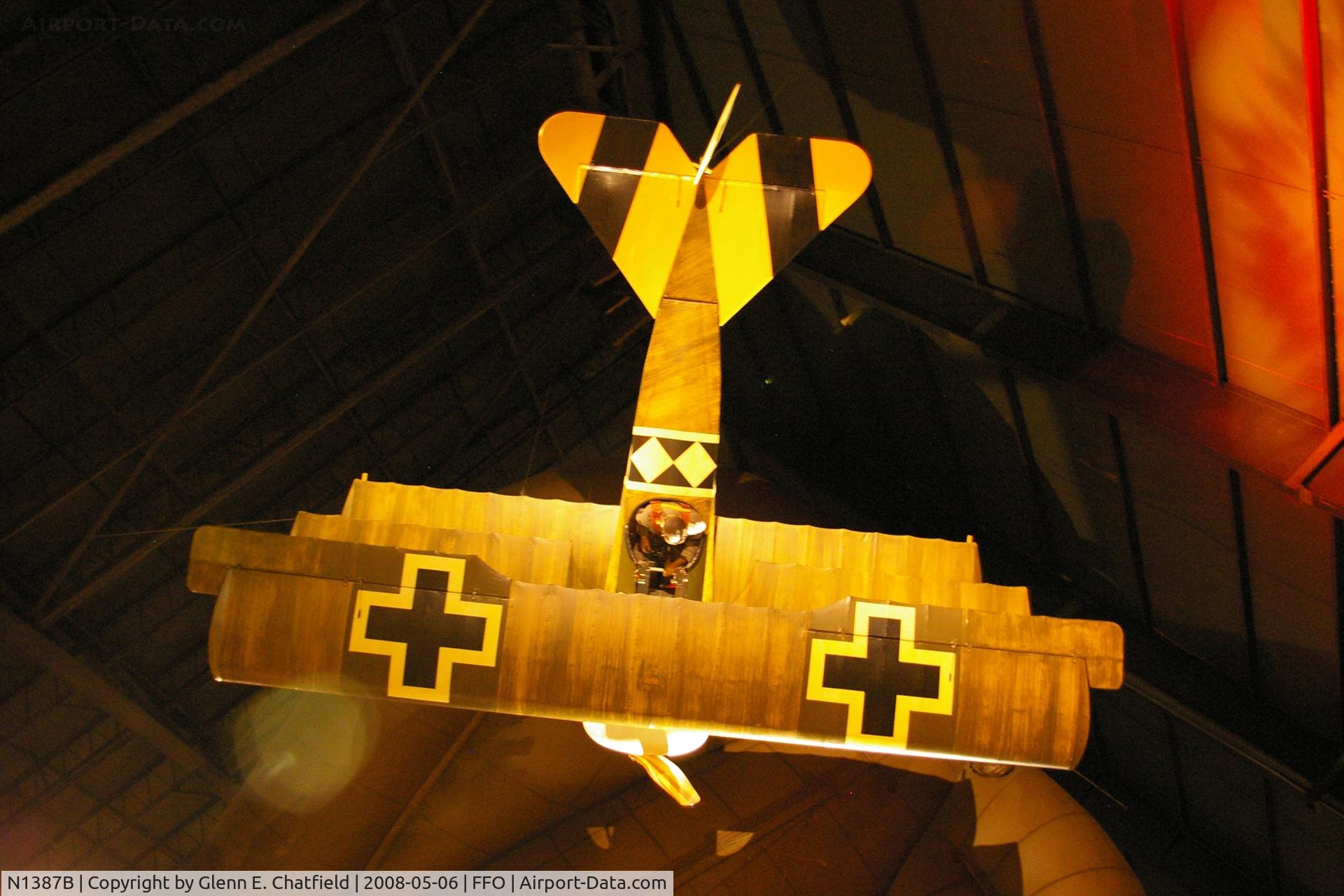 N1387B, 1982 Fokker Dr.1 Triplane Replica C/N 16, Hanging at the National Museum of the U.S. Air Force