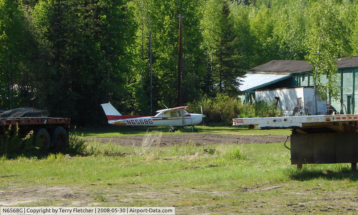 N6568G, 1970 Cessna 150L C/N 15072068, Pictured by the highway between Chena Hot springs and Fairbanks in Alaska