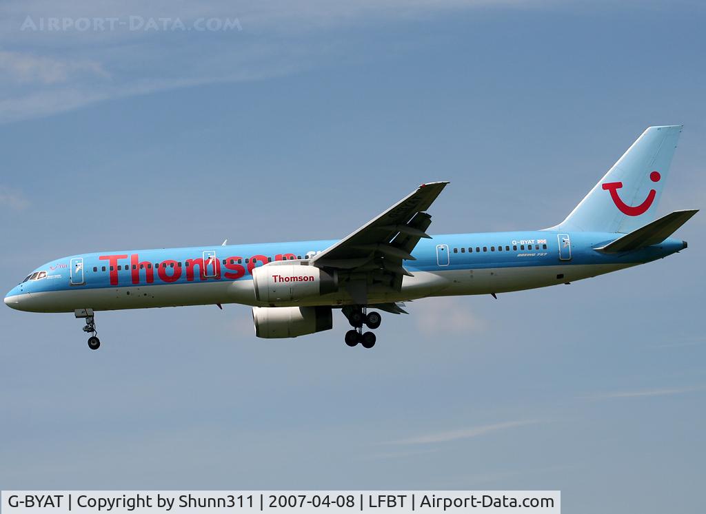 G-BYAT, 1994 Boeing 757-204 C/N 27208, Landing rwy 20...