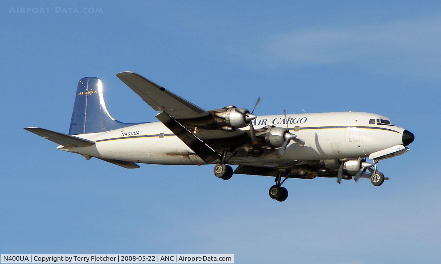 N400UA, 1954 Douglas DC-6A C/N 44258, Everts Air Cargo is still flying 54 years after being delivered to Pan Am as N6258C in 1954