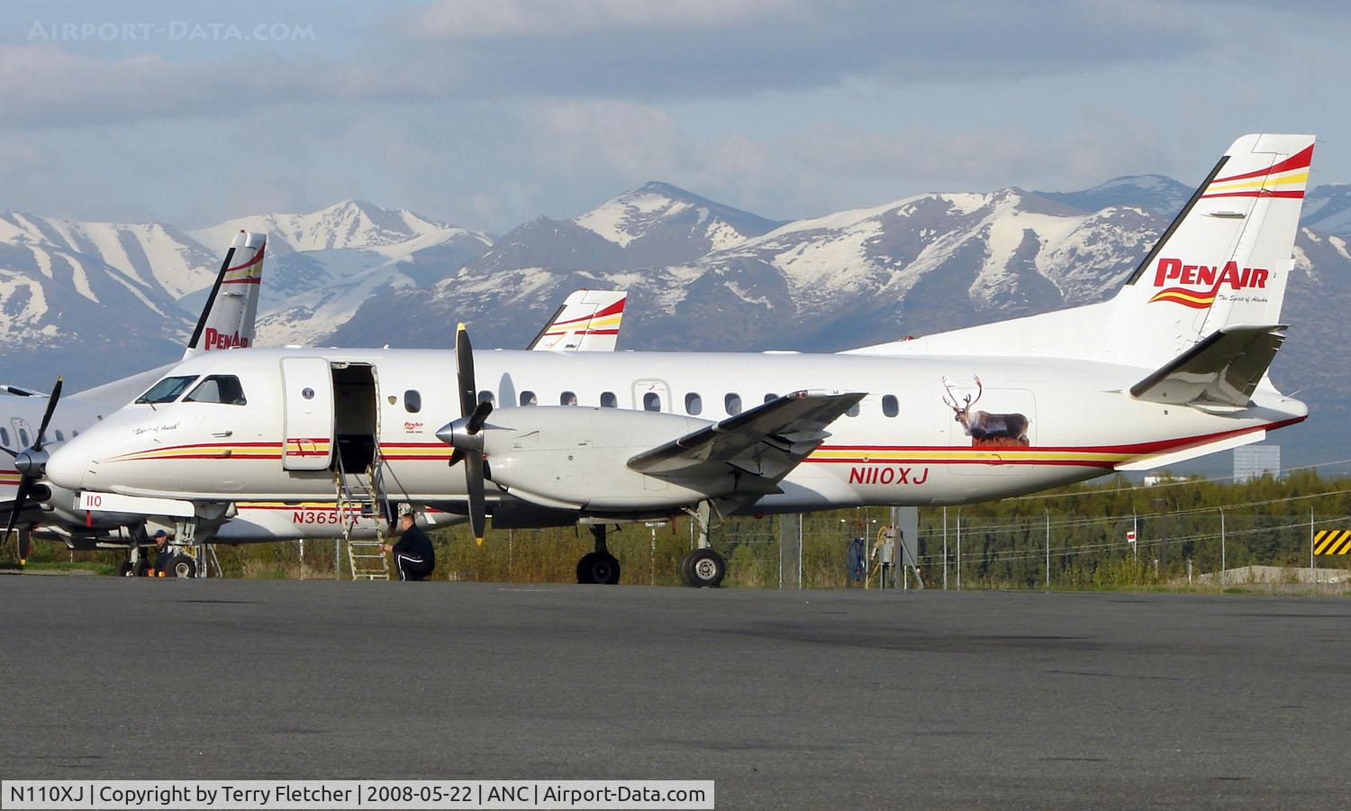 N110XJ, 1988 Saab 340A C/N 340A-110, Saab340 on Penair Ramp at the end of the day