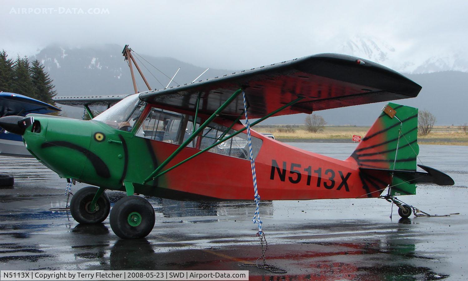 N5113X, 1969 Champion 7ECA Citabria C/N 666, 1969 Champion 7ECA at a wet Seward in Alaska