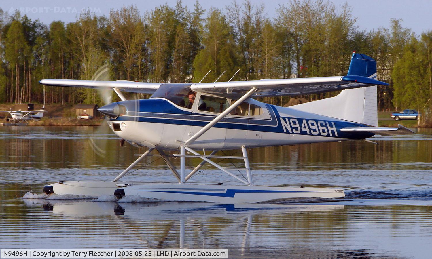 N9496H, 1977 Cessna A185F Skywagon 185 C/N 18503442, Cessna A185F on floats at Lake Hood