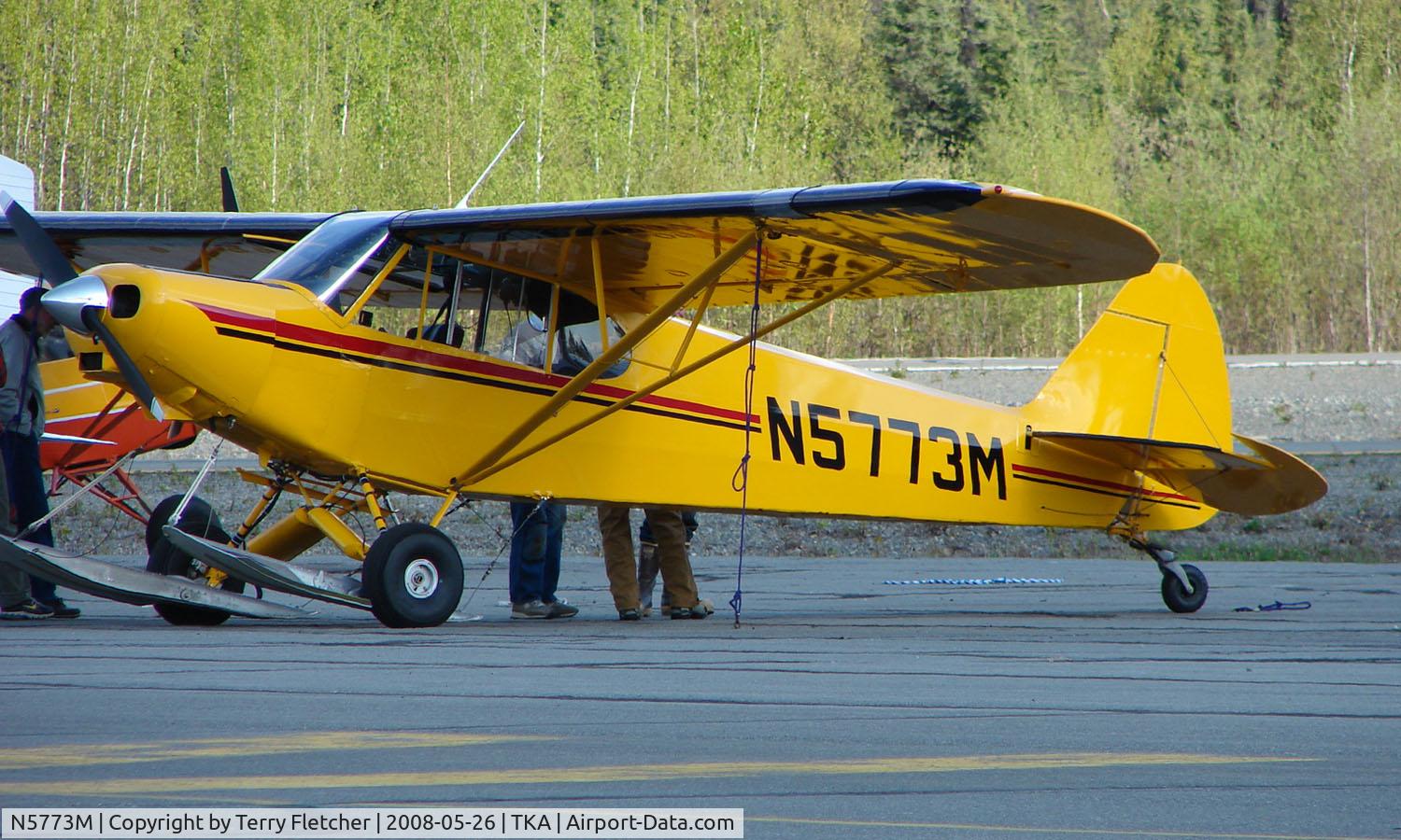 N5773M, 1975 Piper PA-18-150 Super Cub C/N 18-7509082, A bright Piper Pa-18-150 on a dull evening at Talkeetna