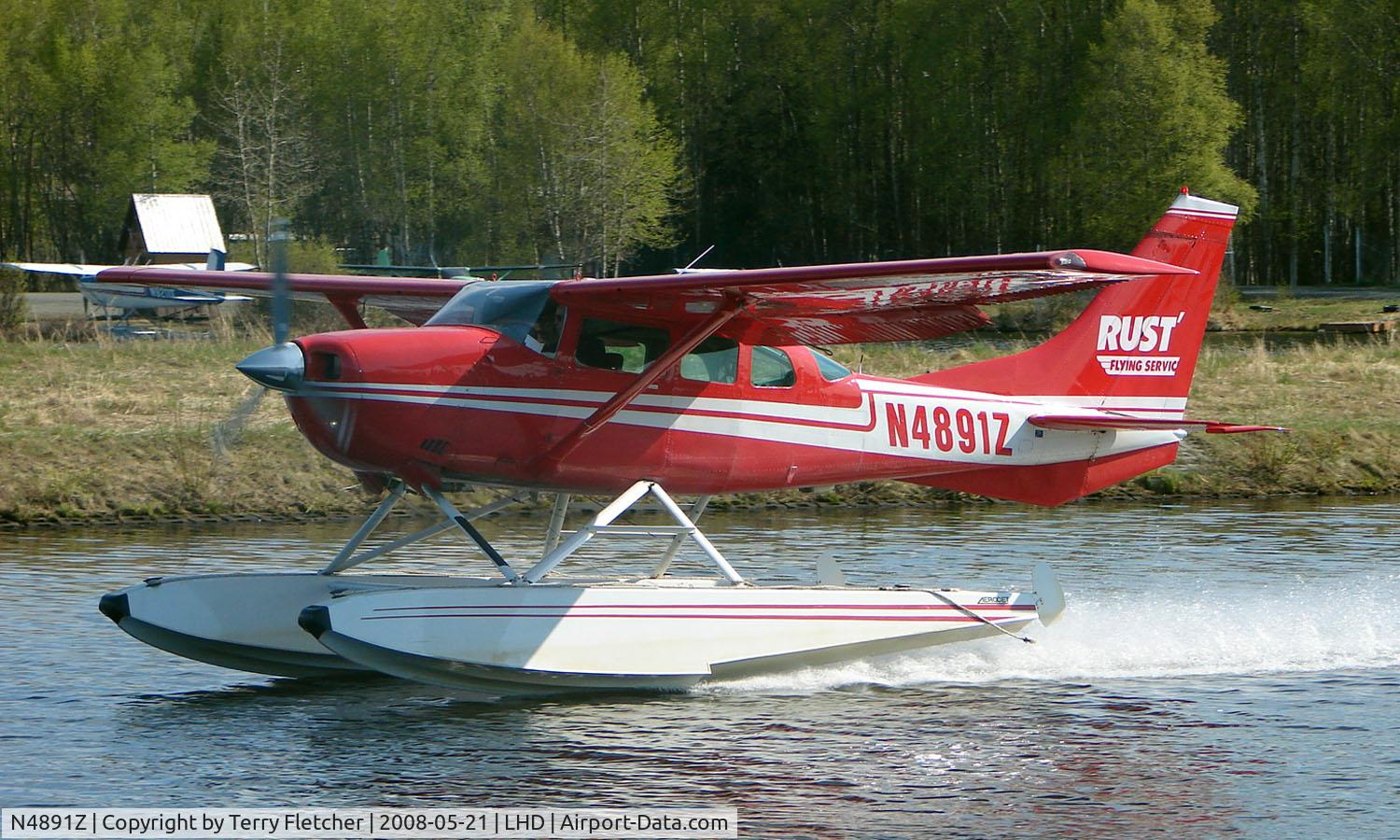 N4891Z, 1980 Cessna U206G Stationair C/N U20606044, Rust Flying Services Cessna U206G takes off from Lake Hood