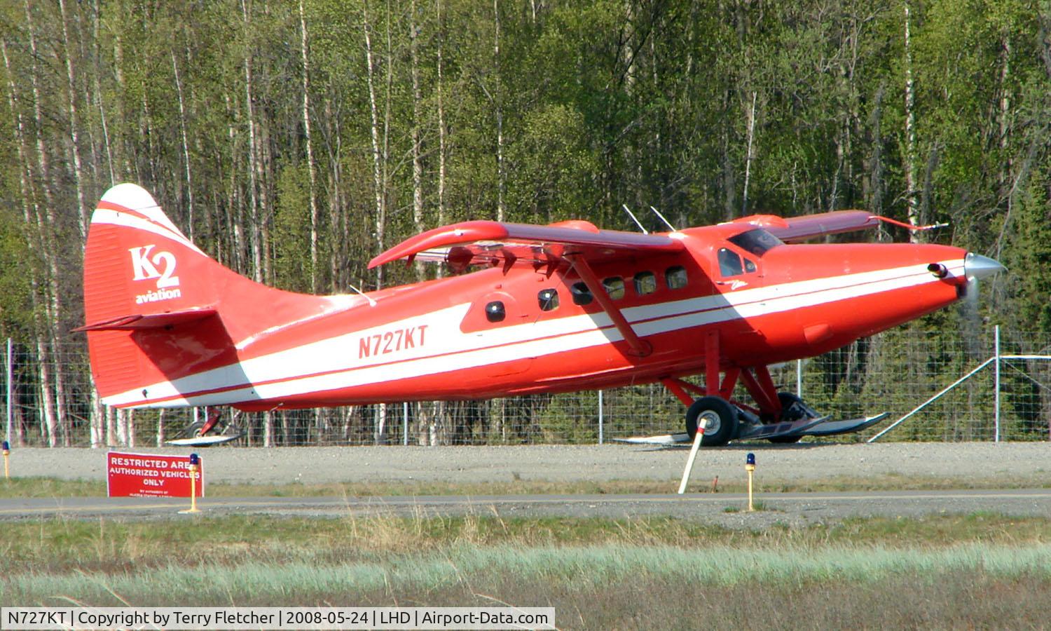 N727KT, 1961 De Havilland Canada DHC-3 Otter C/N 419, K2 Aviation DHC Otter about to leave the gravel strip at Lake Hood