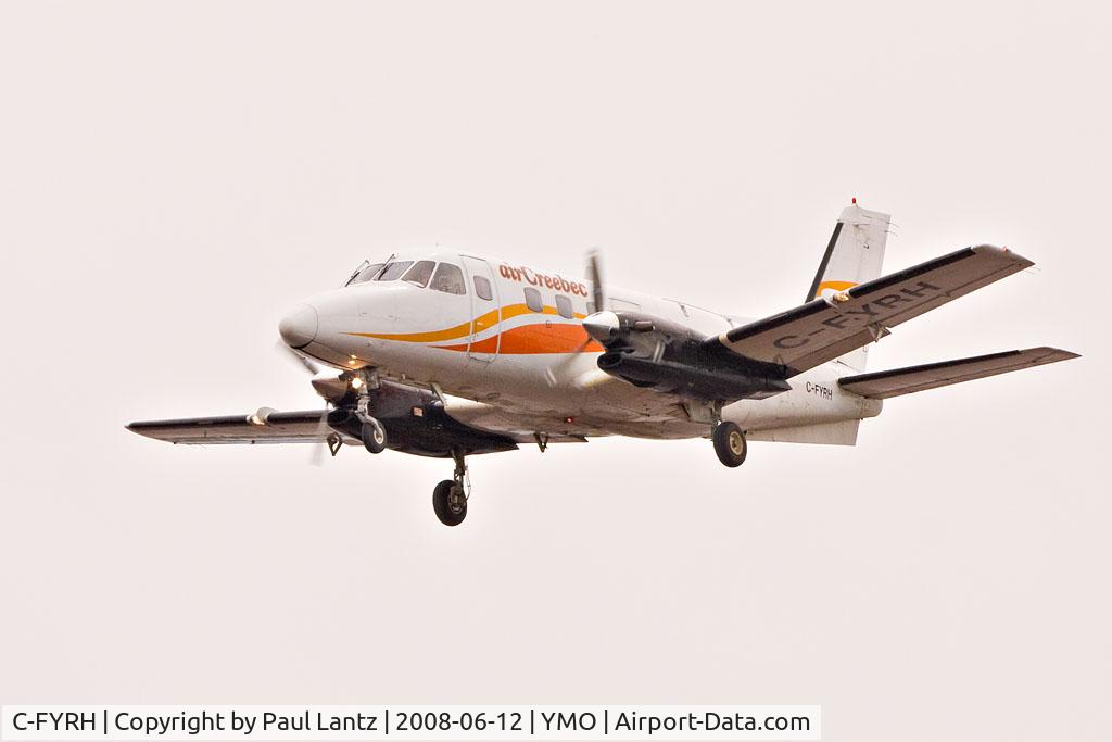 C-FYRH, 1980 Embraer EMB-110P1 Bandeirante C/N 110259, Air Creebec coming in for landing at Moosonee
