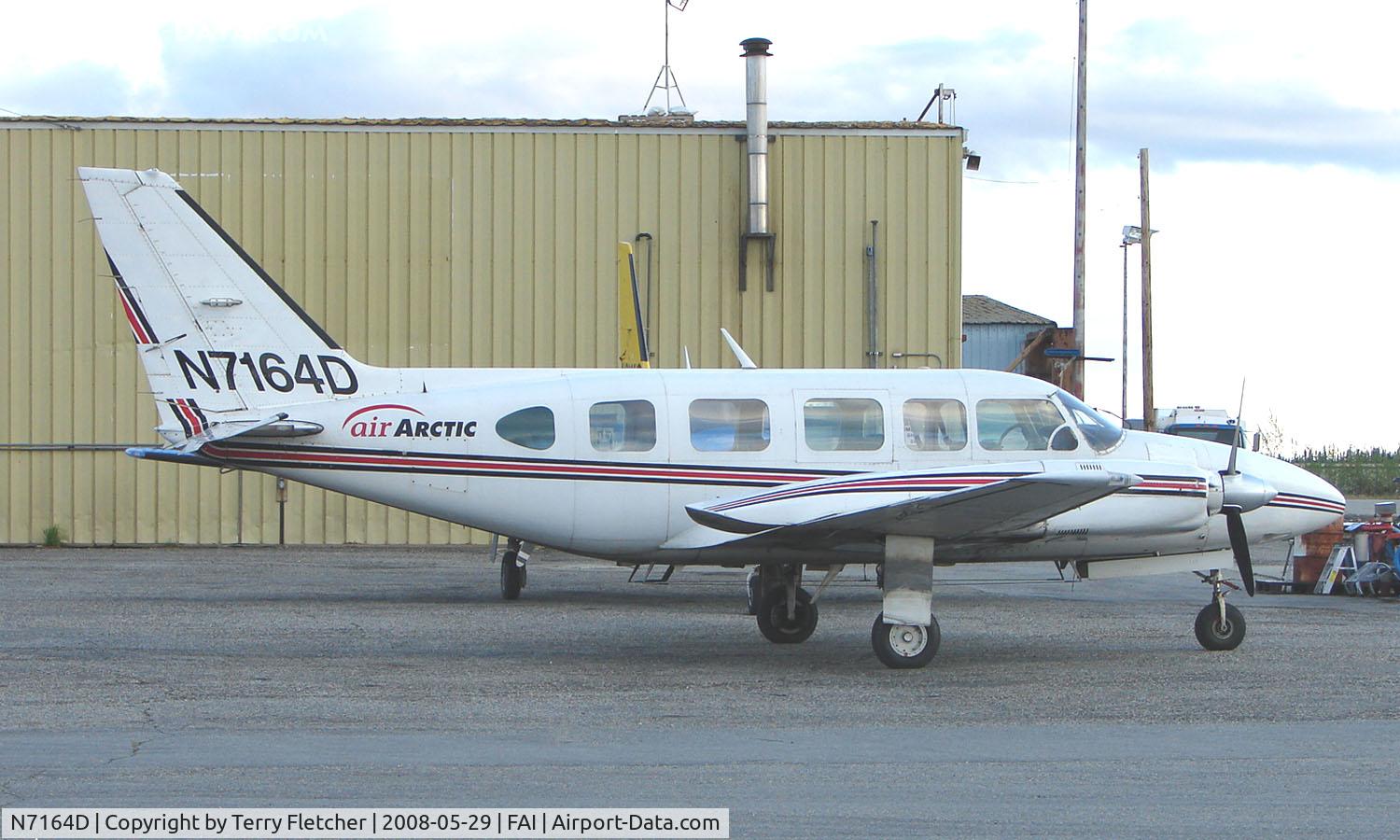 N7164D, 1980 Piper PA-31-350 Chieftain C/N 31-8052013, Pa31-350 of Air Arctic on Fairbanks East Ramp